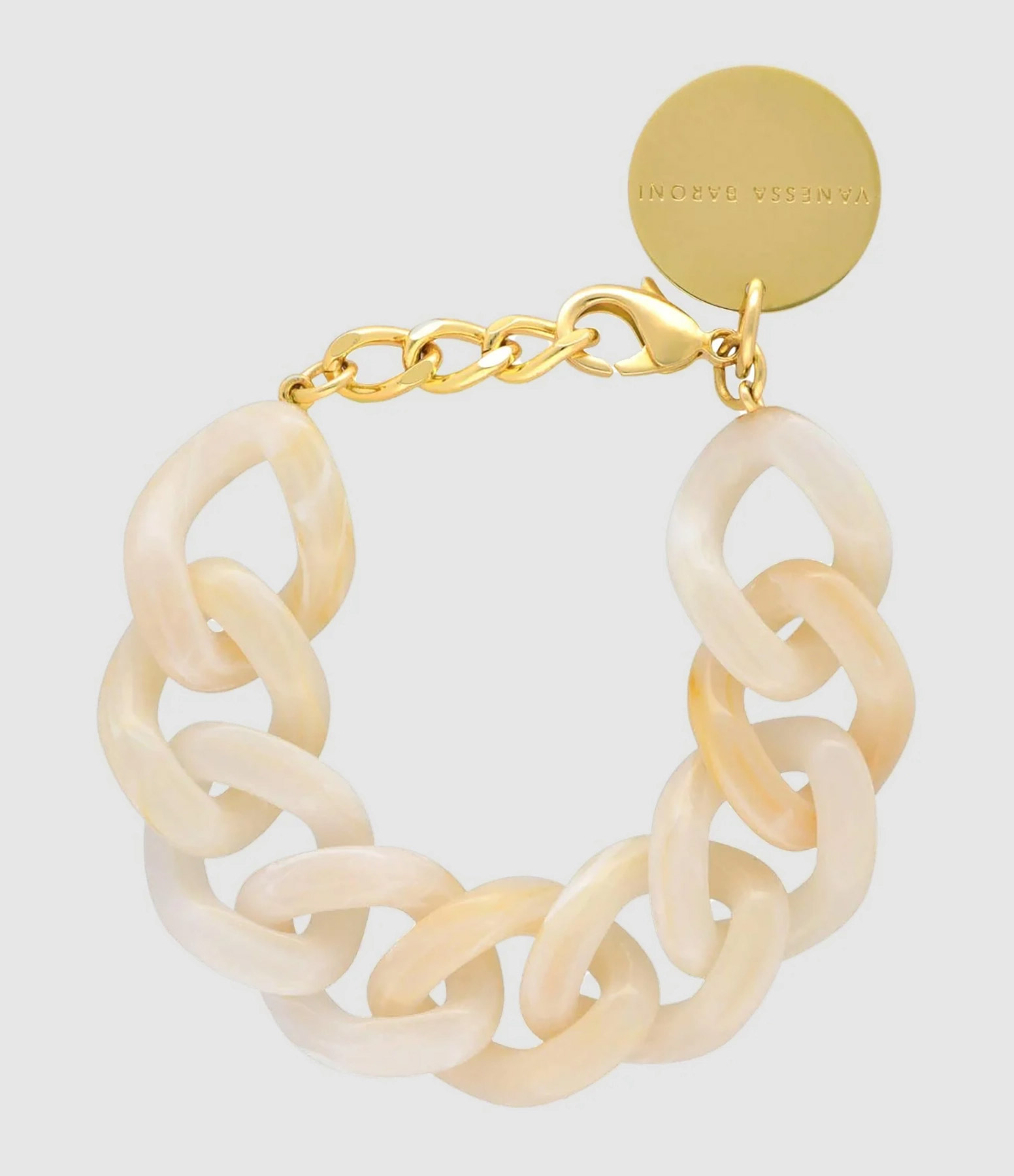 Bracelet Flat Chain Pearl Marble