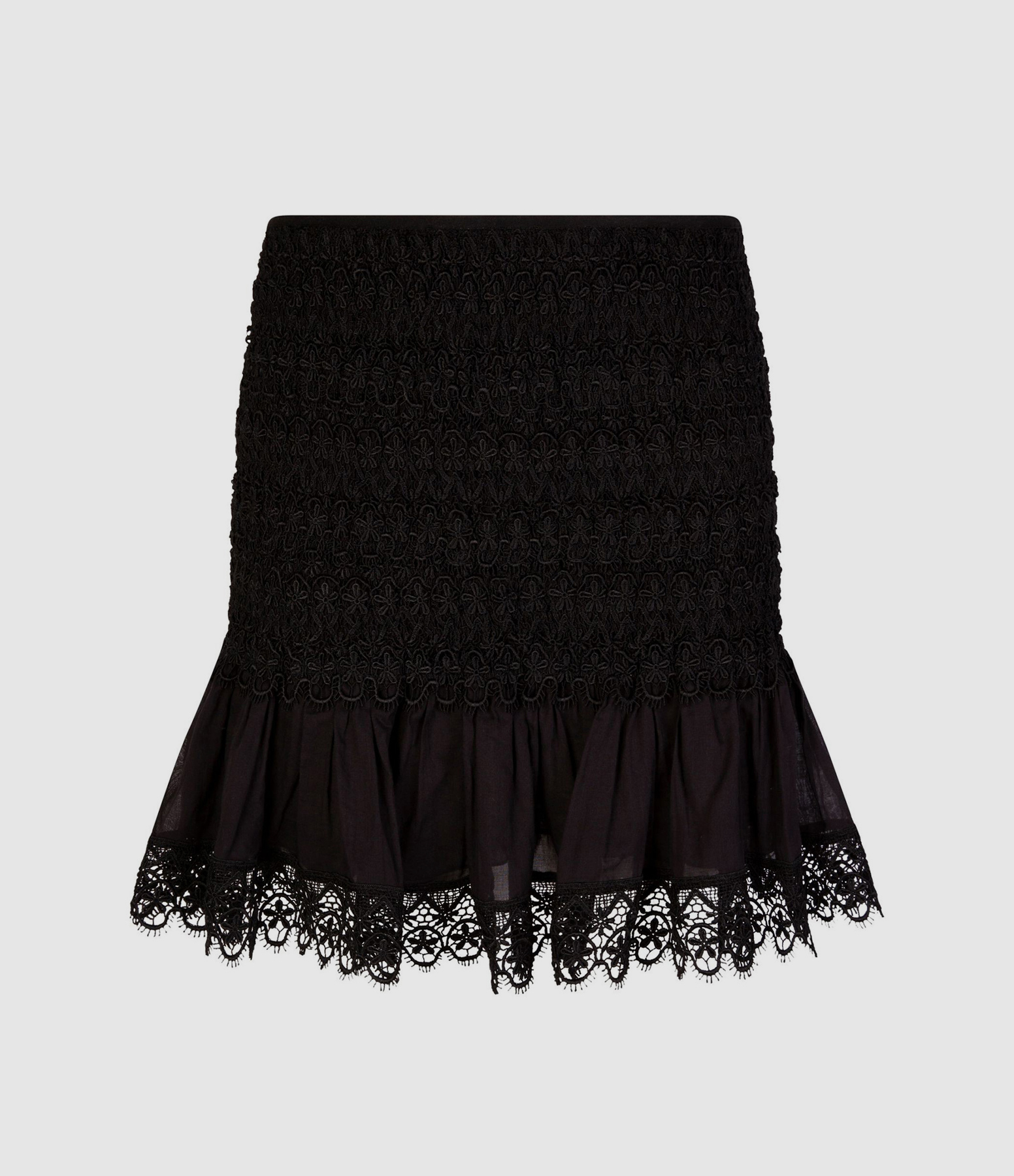 Jupe Courte Fleur Noir