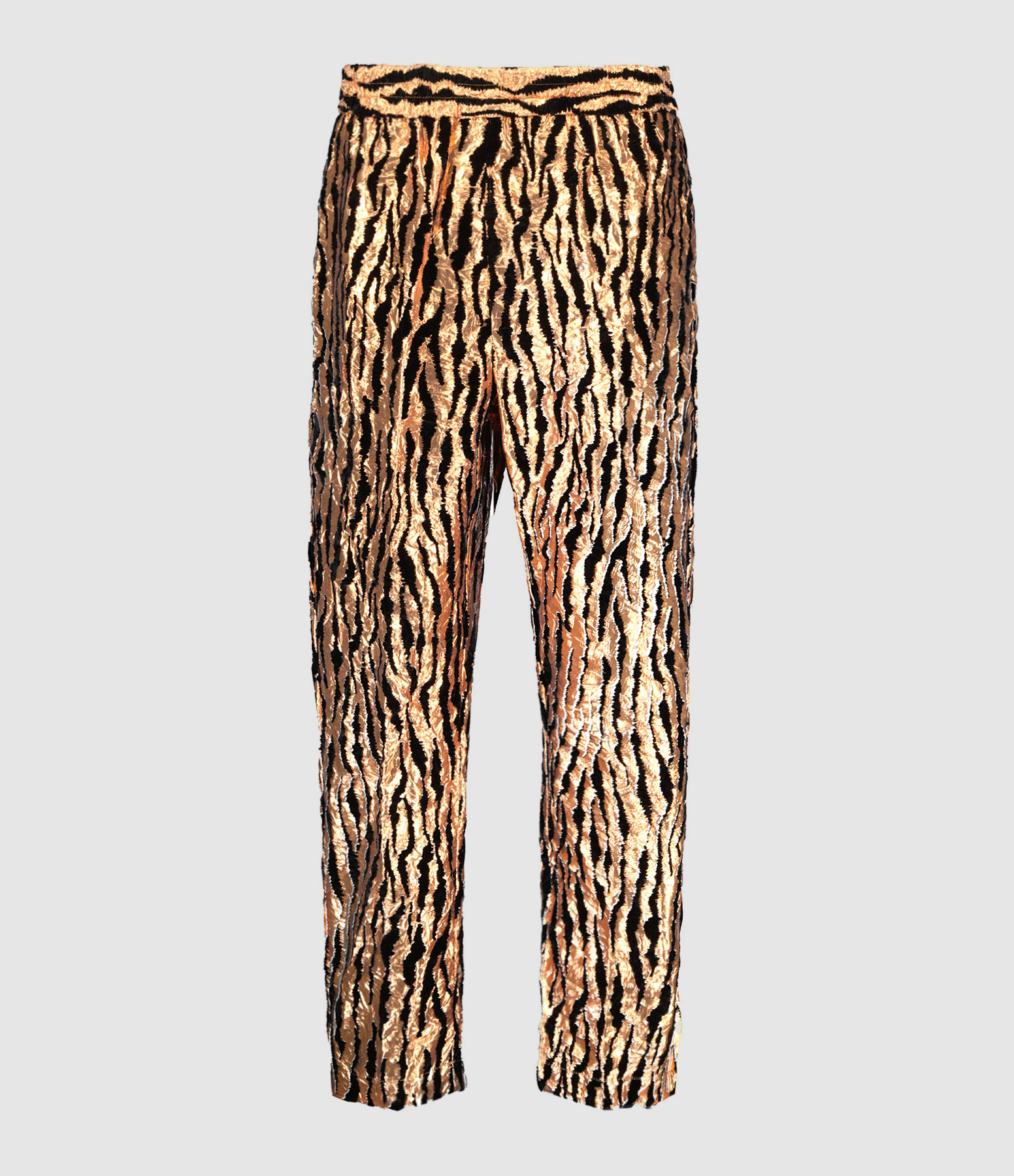 Pantalon Lurex Imprimé Marron