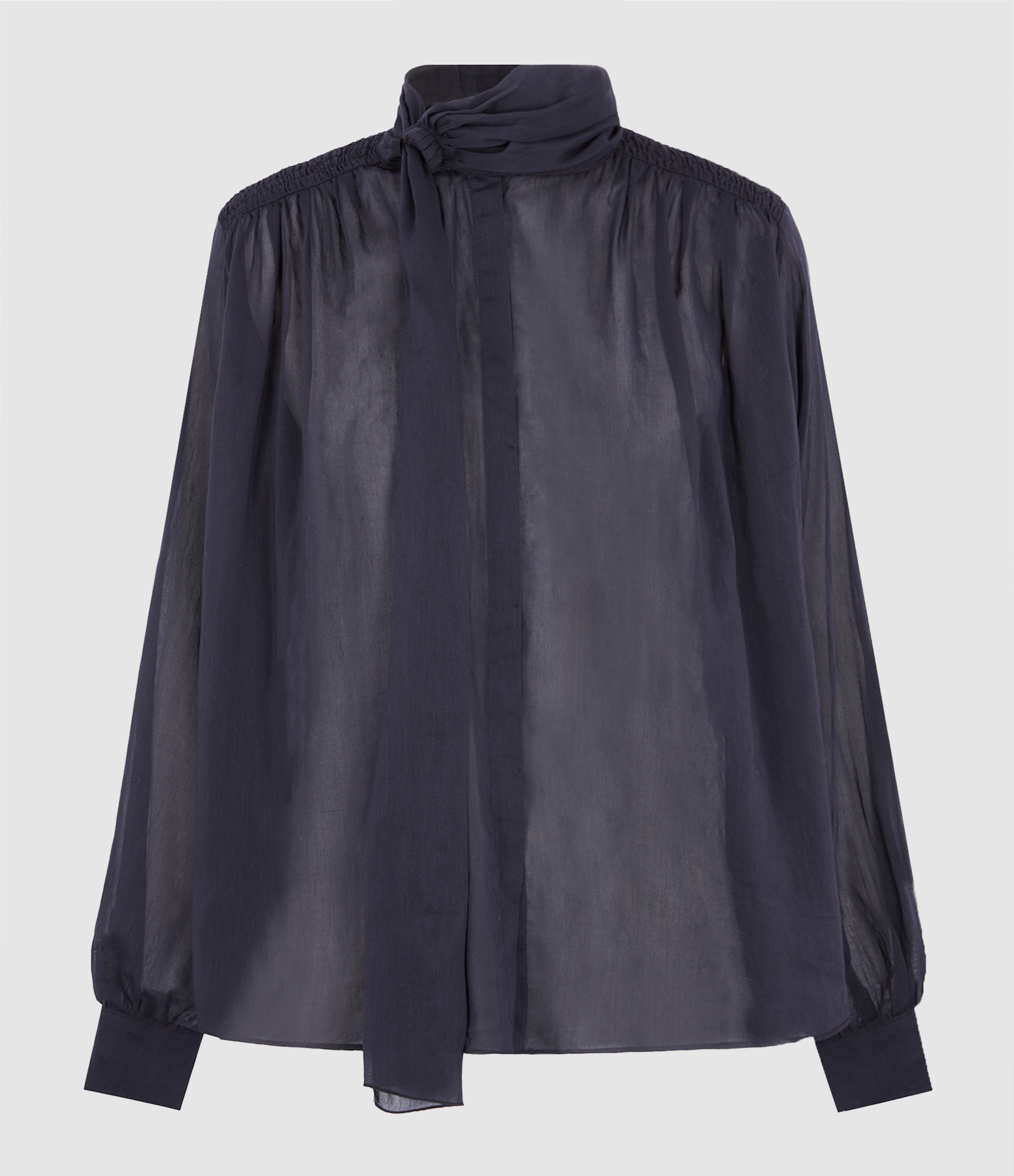 Chemise bow-tie indaco