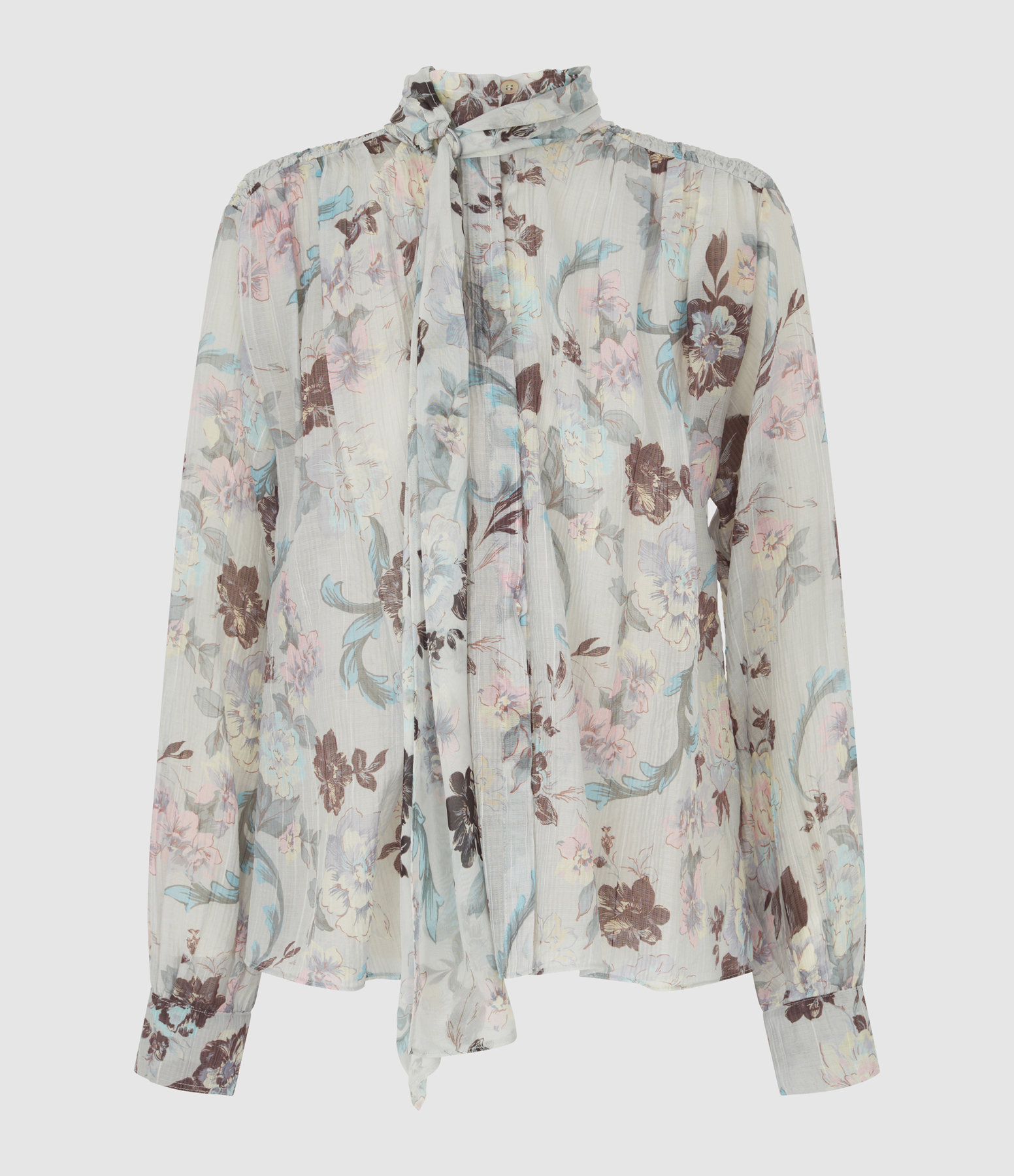 Chemise "peonia my love" bow-tie glicine