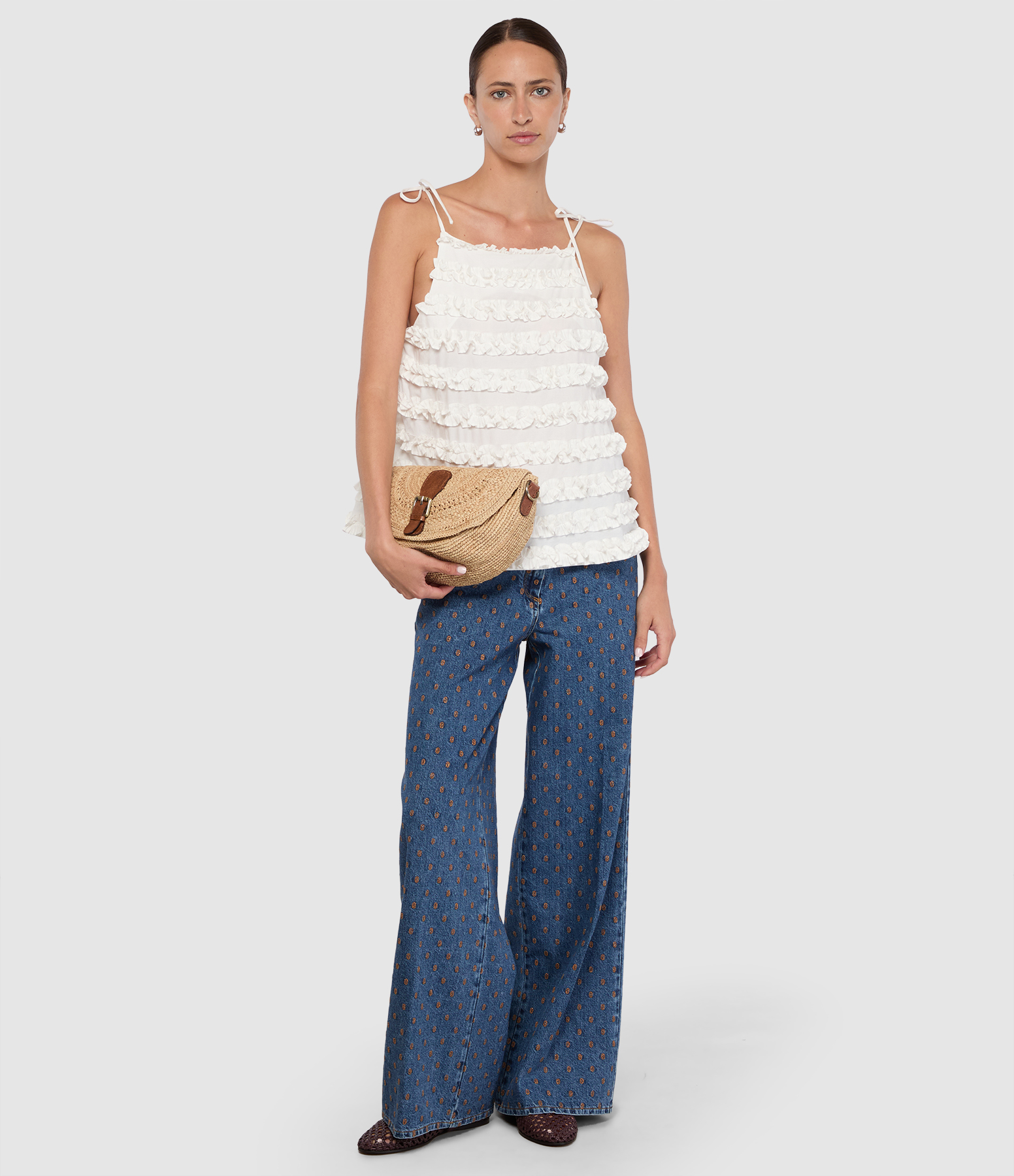 Pantalon Cavalry Denim Embroidered Indigo