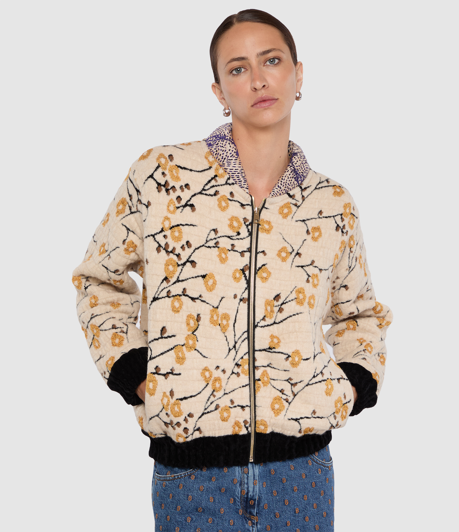 Manteau Cherry Blossom Jacquard Mandorla