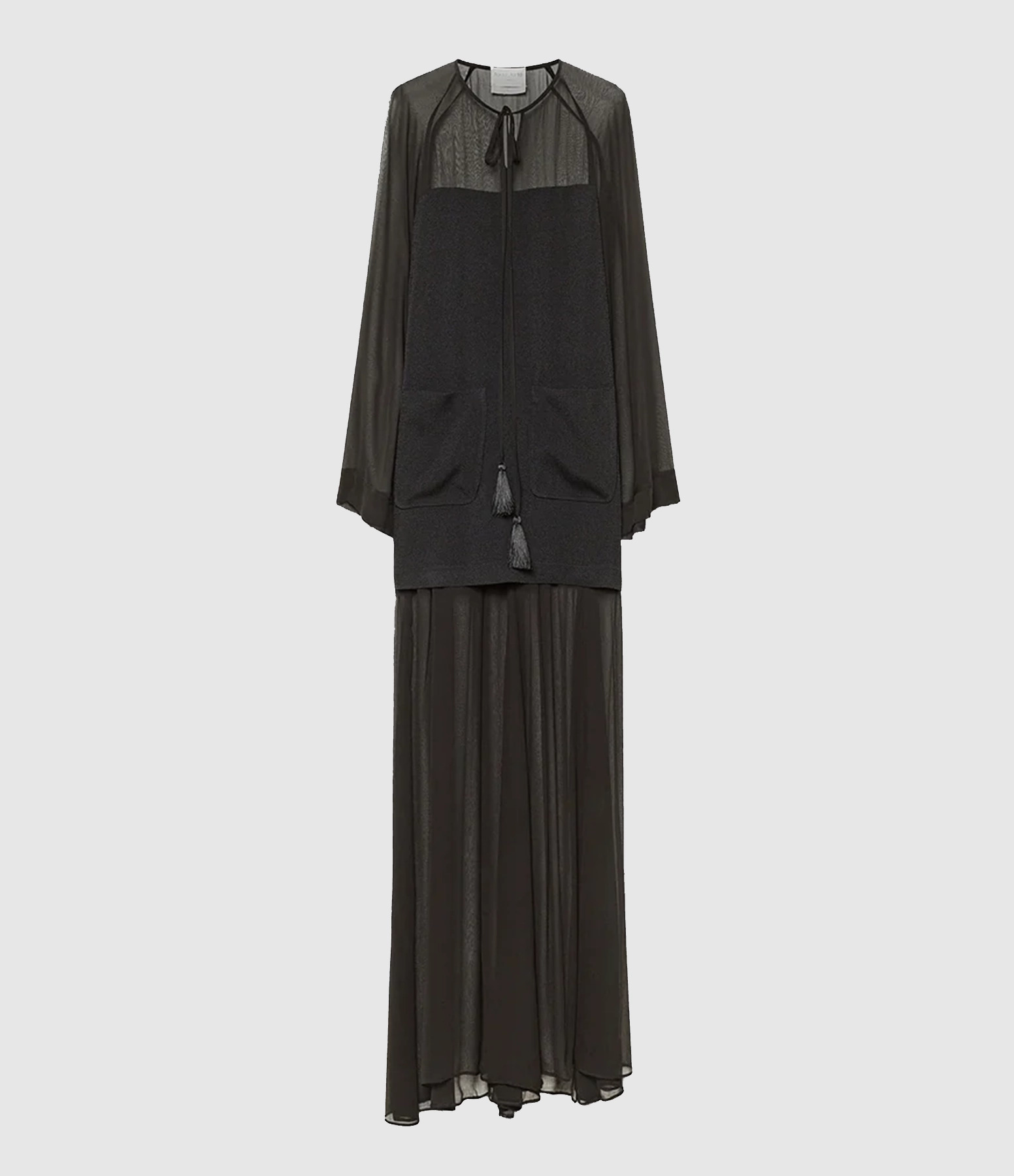 Robe Crepe Mousse And Georgette Black