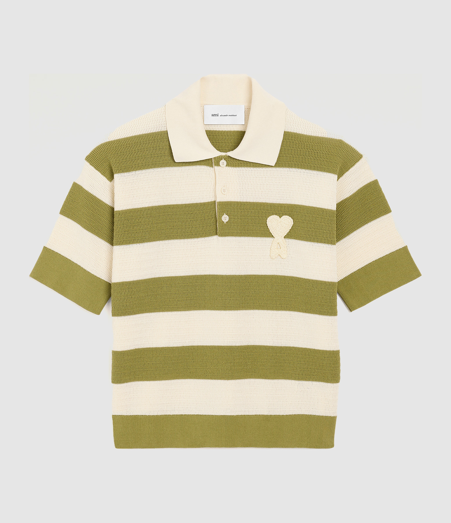 Polo Ami De Coeur Blanc Crème Matcha