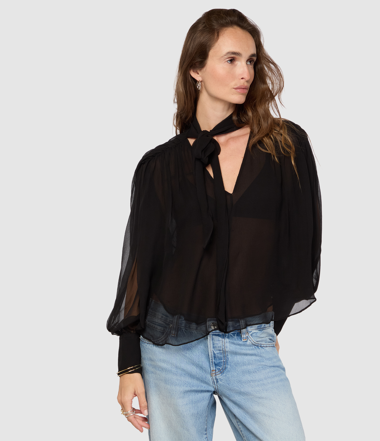 Blouse The Belle Tie Black