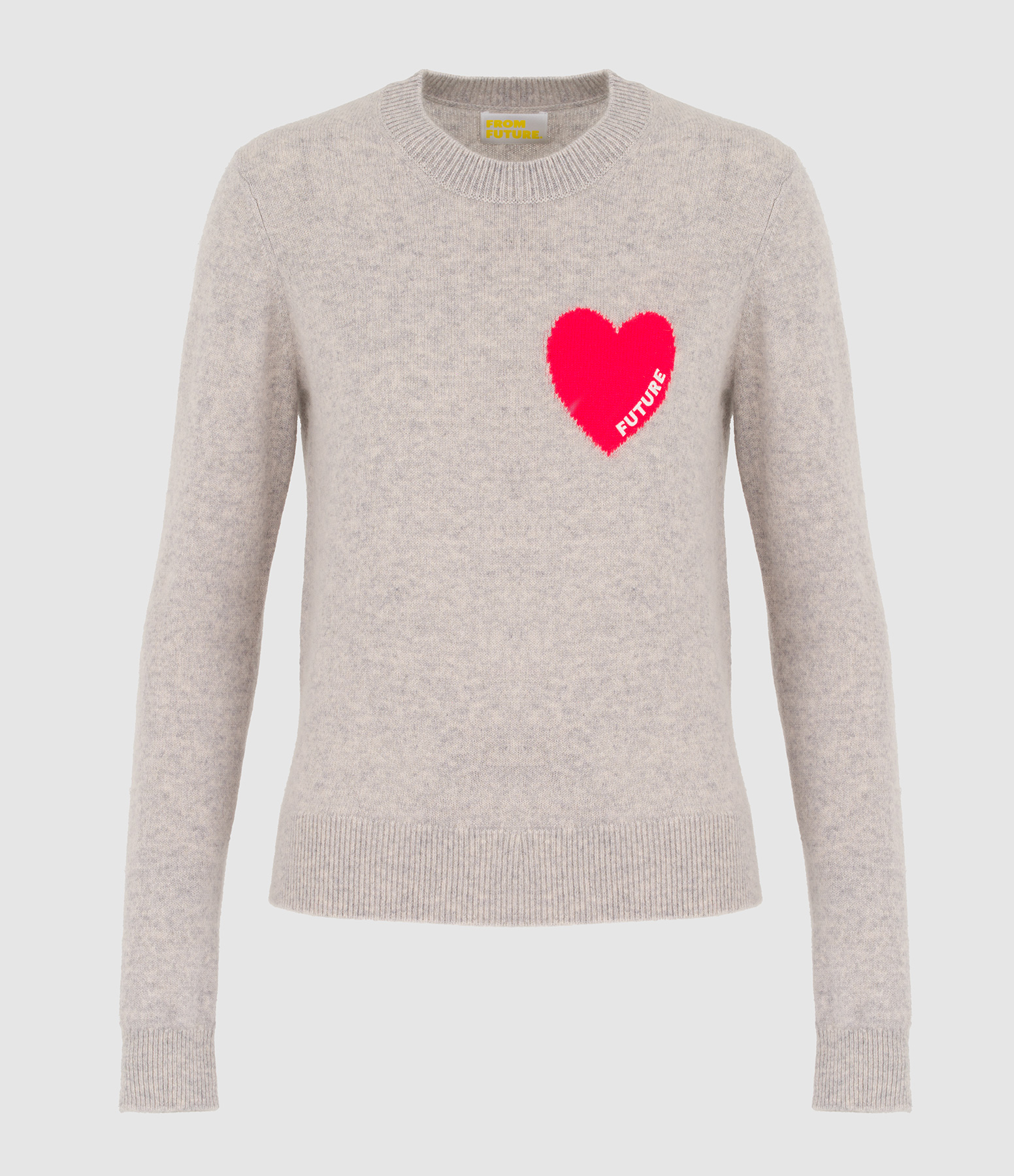 Pull Col Rond Gris Chine Clair
