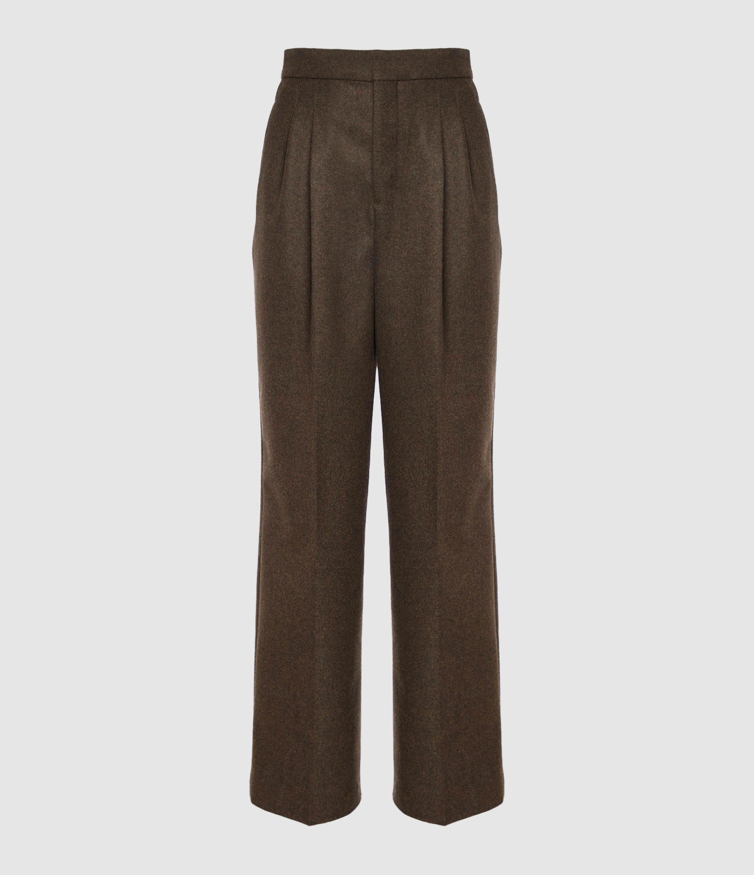 Pantalon Large Taille Haute Marron