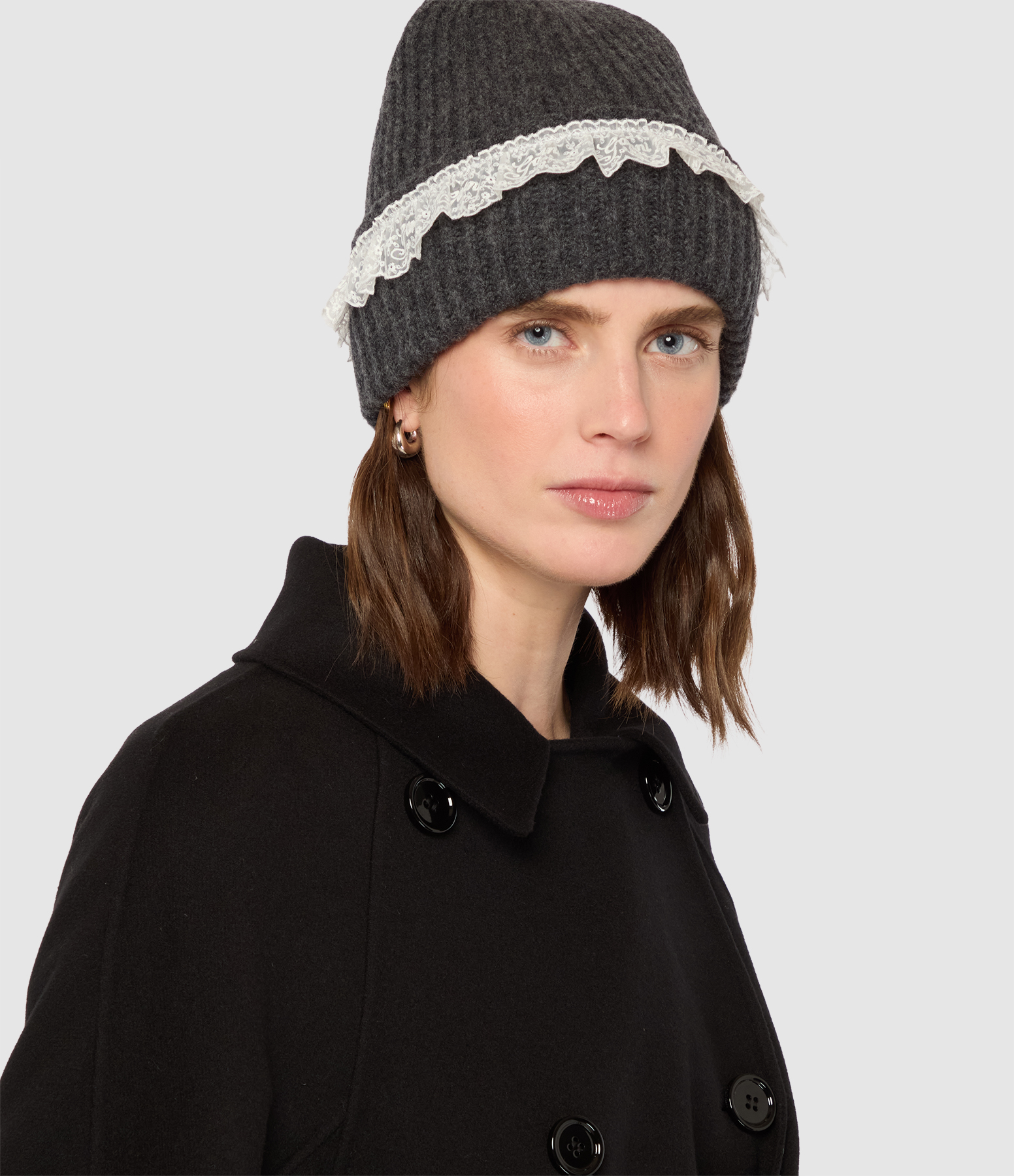Bonnet Compact Wool Lace Phantom