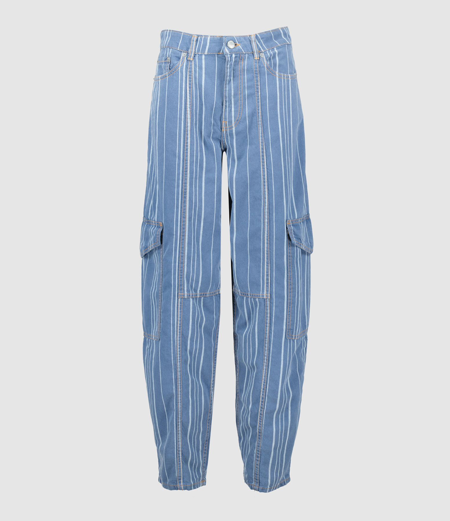 Pantalon Cargo Light Stripe Denim Mid Blue Stone