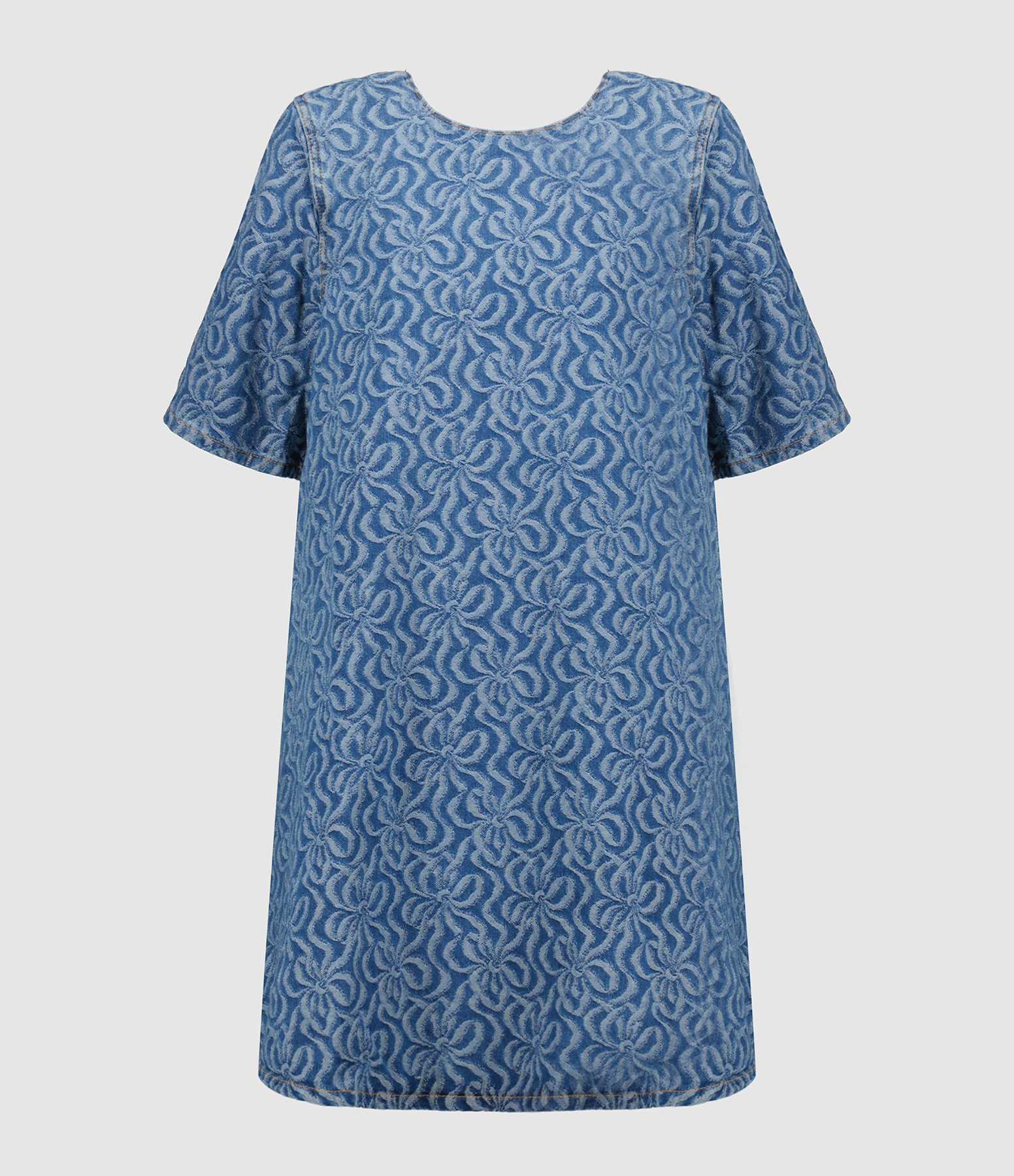 Robe Courte Mini A-Line Denim Bleu