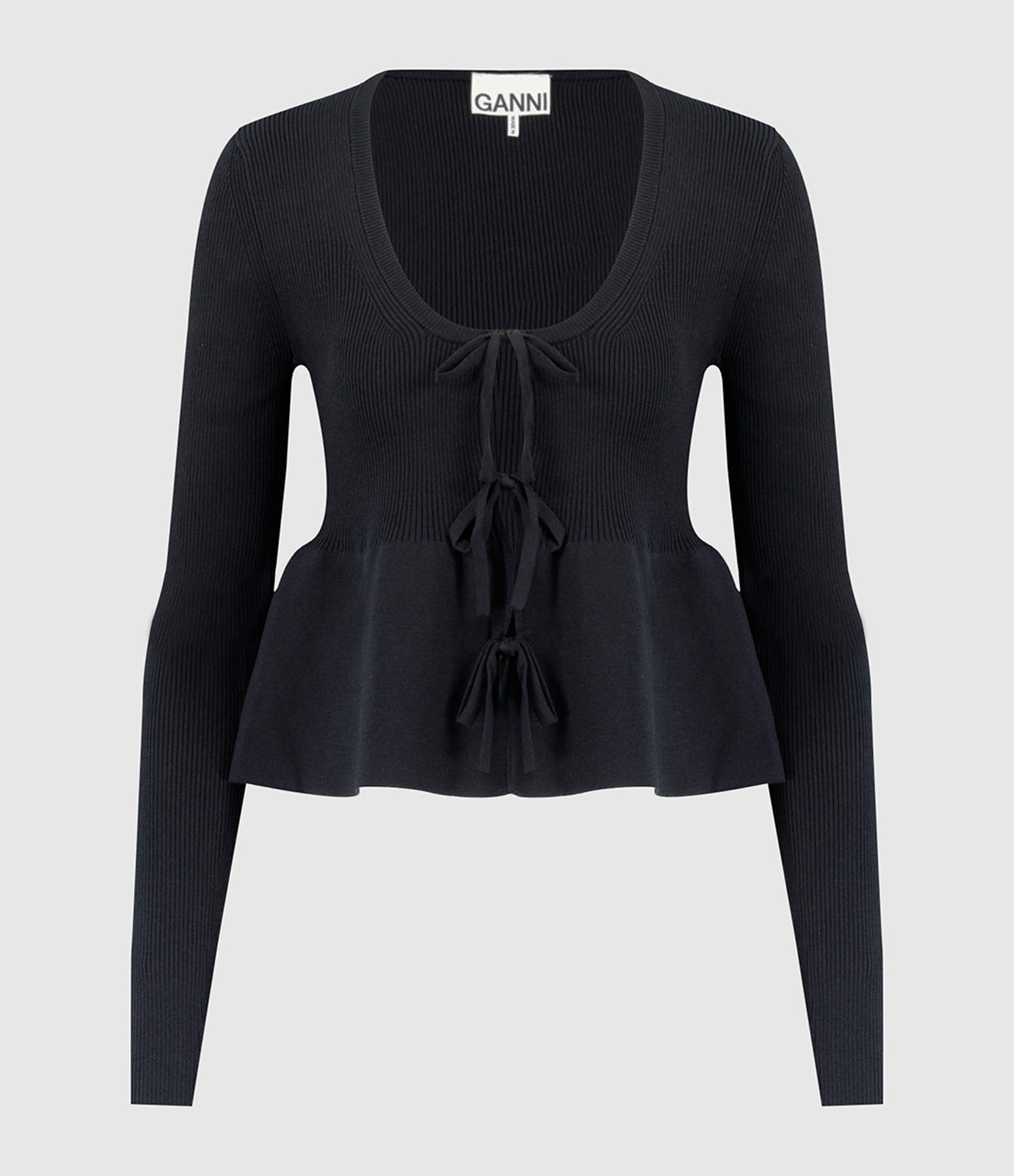 Cardigan Melange Rib Knit Cardigan Black