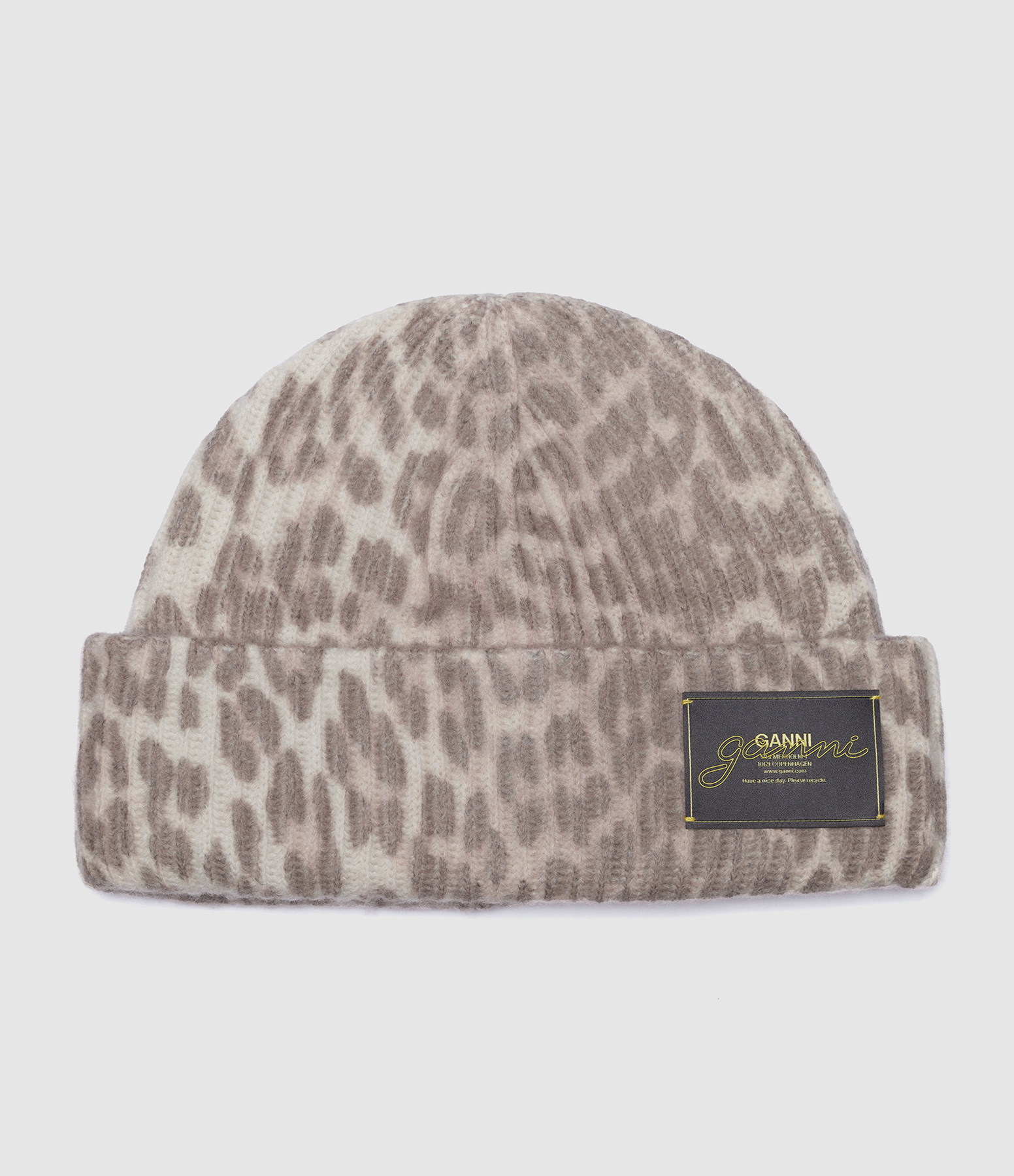 Bonnet Graphic Wool Mix Printed Leopard Beanie Leopard