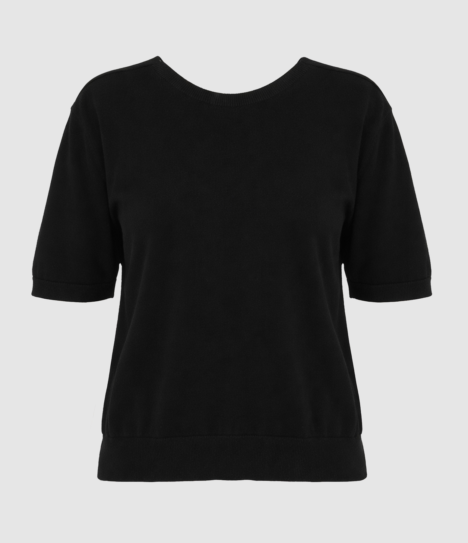 Top Sheer Back Tie Black