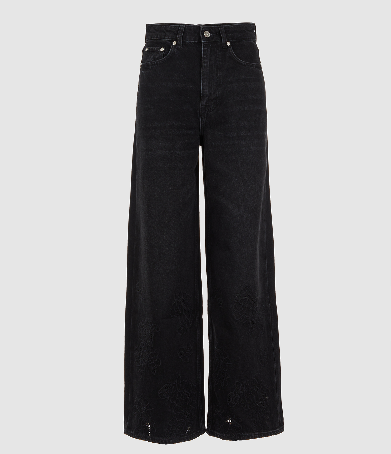 Jean Broderie Anglaise Denim Lari Black Washed