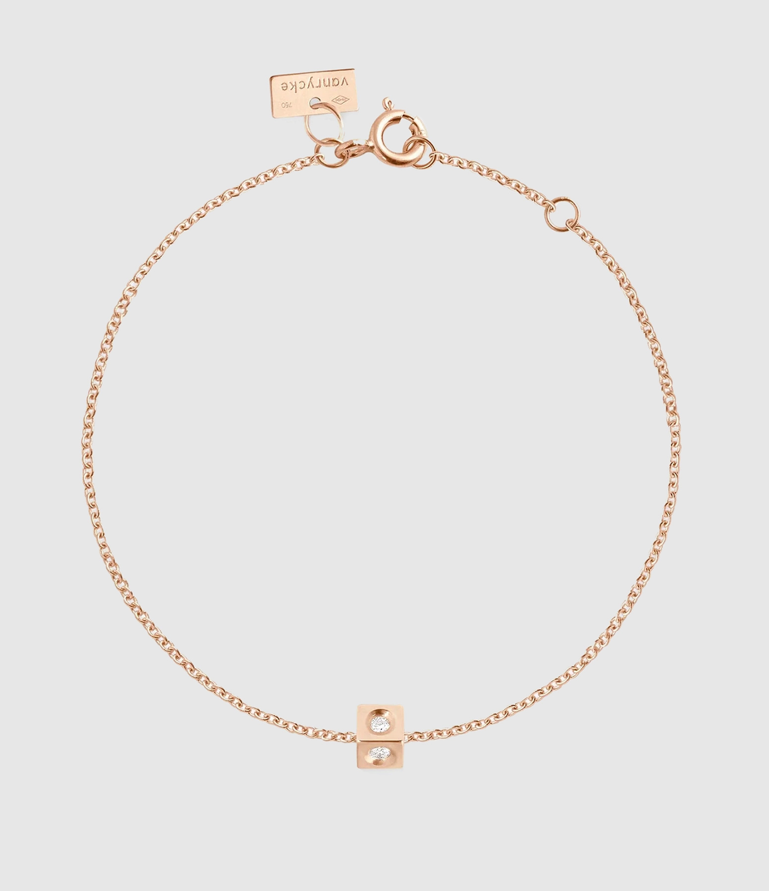 Bracelet Cubix 4 Diamants Or Rose