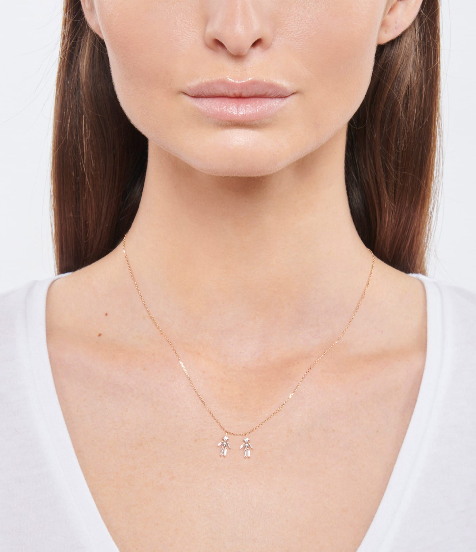 Collier Emblématique Garçon Garçon Or Rose Diamant
