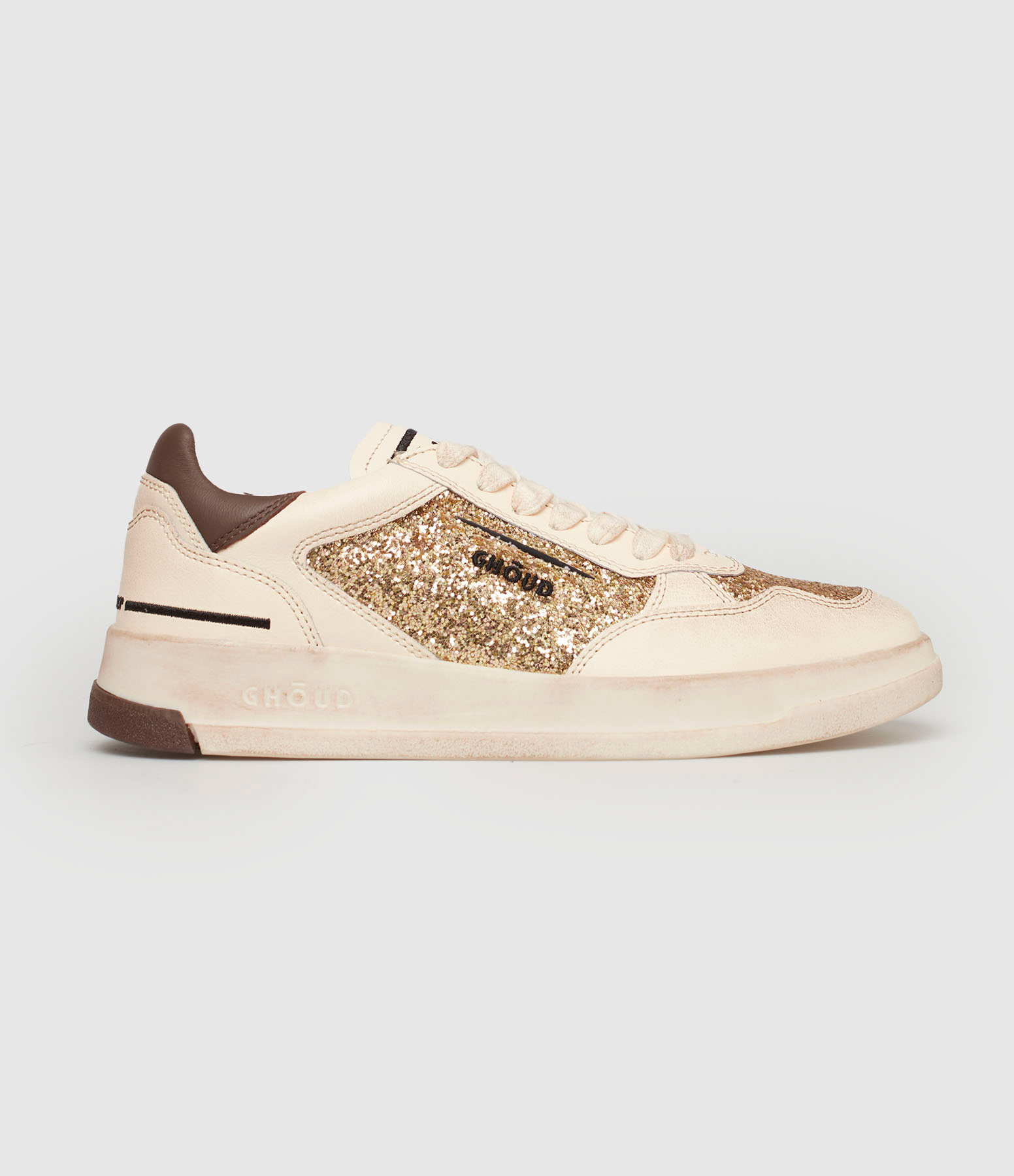 Baskets Tweener Br Leat Glitter Doré