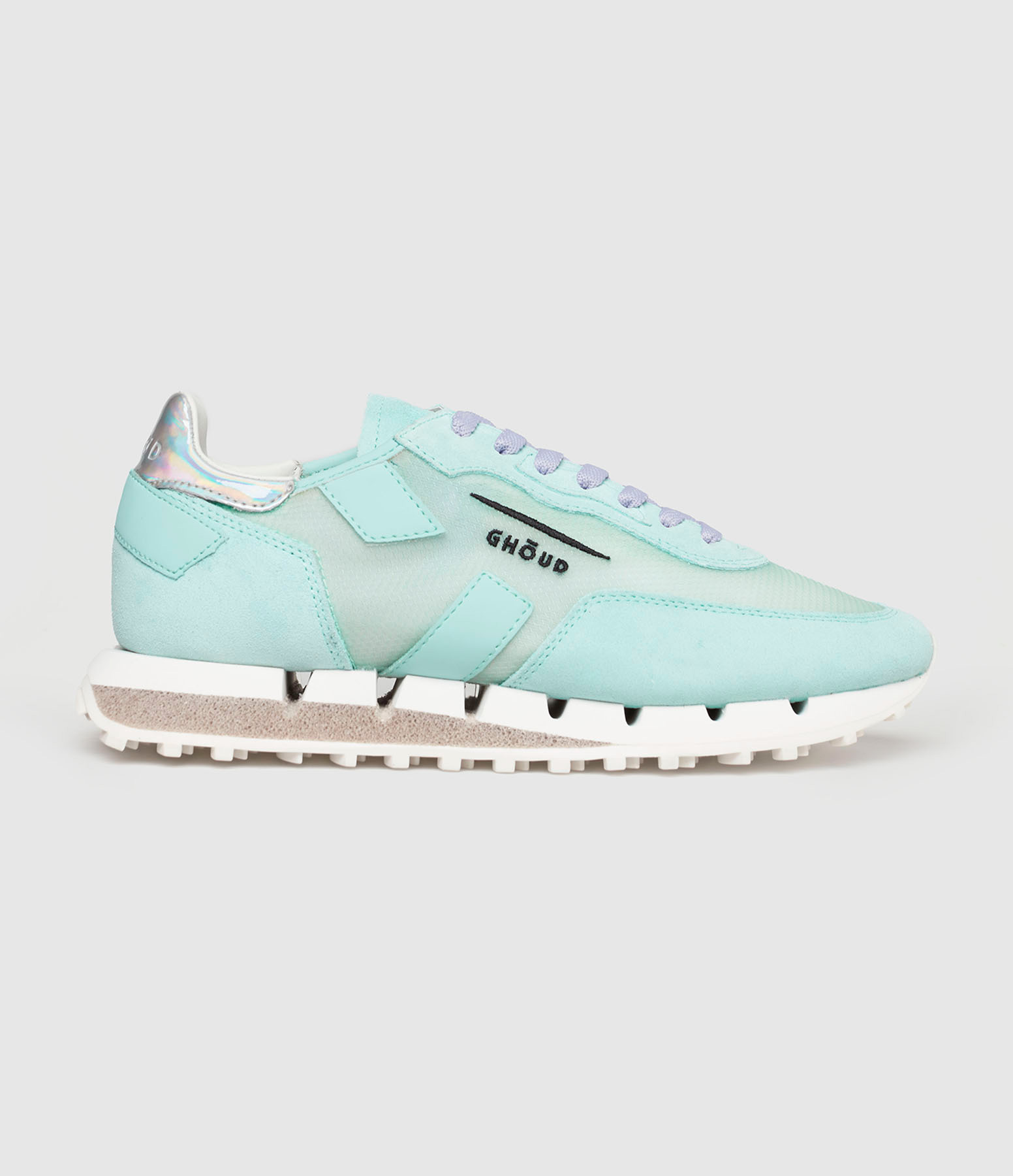 Baskets Rush Teeth Low Wom Net Suede Turquoise