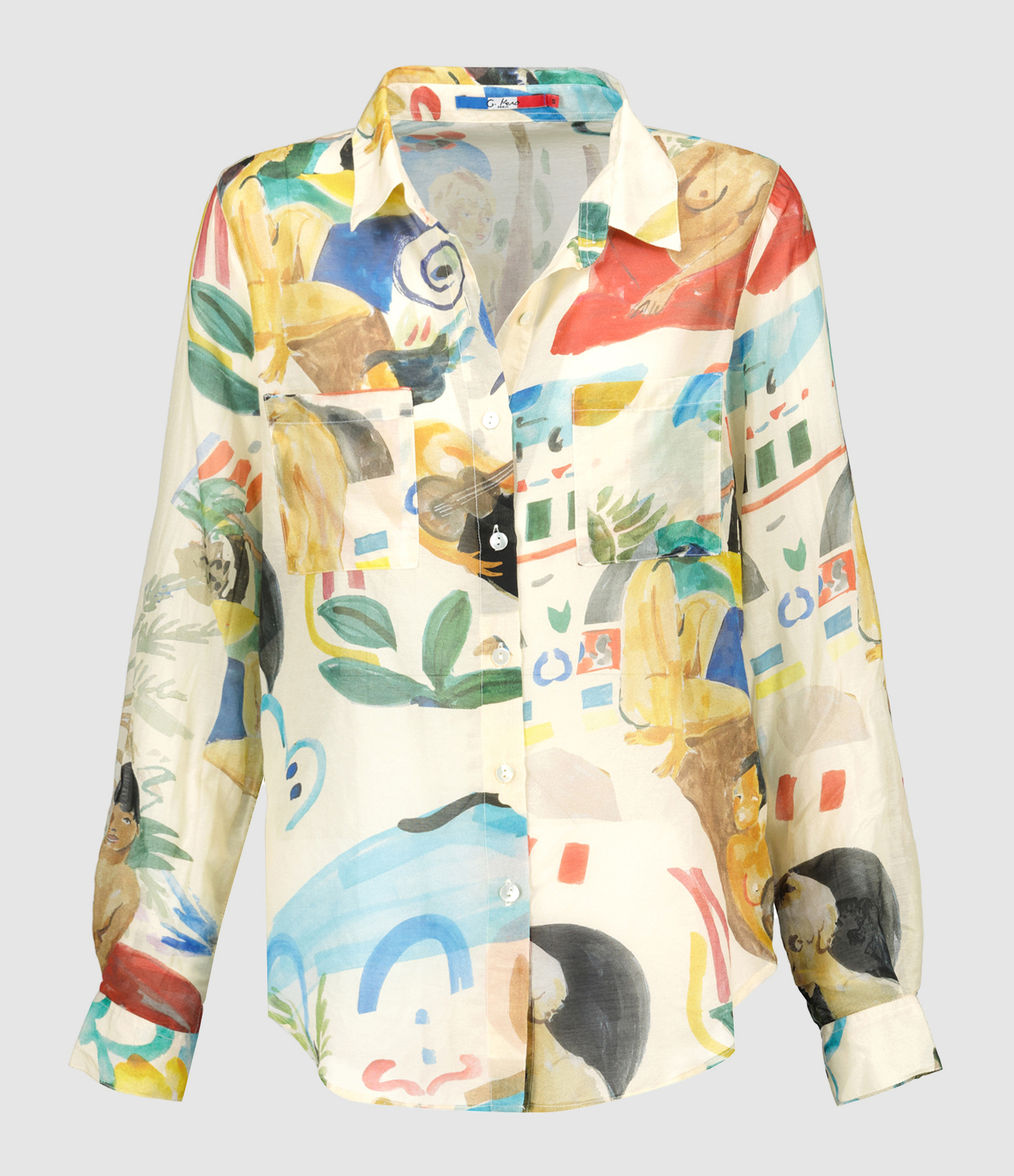 Chemise Le Bain Fleur Coton Soie Multicolore