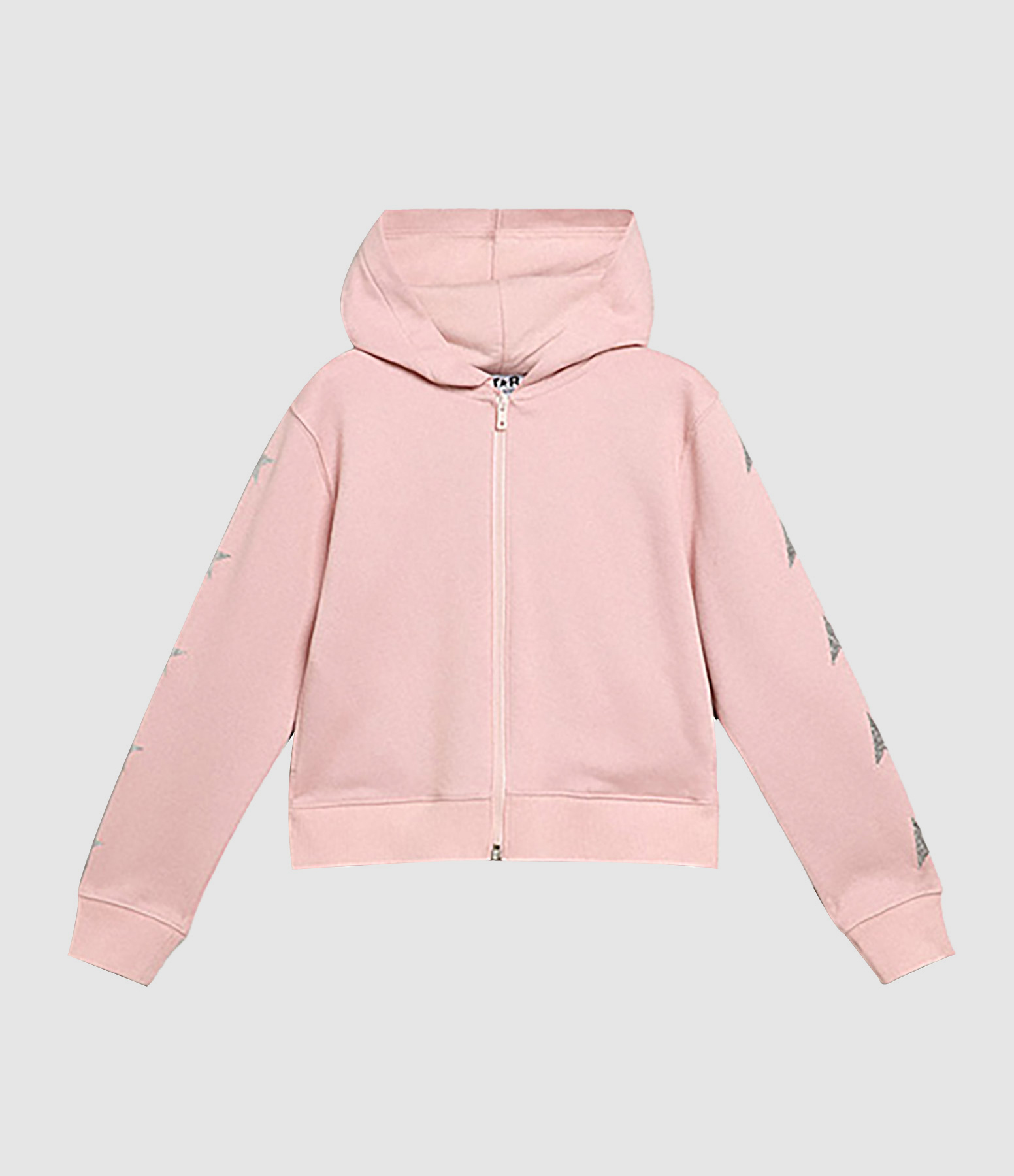 Sweatshirt Enfant Star Coton Rose Argenté