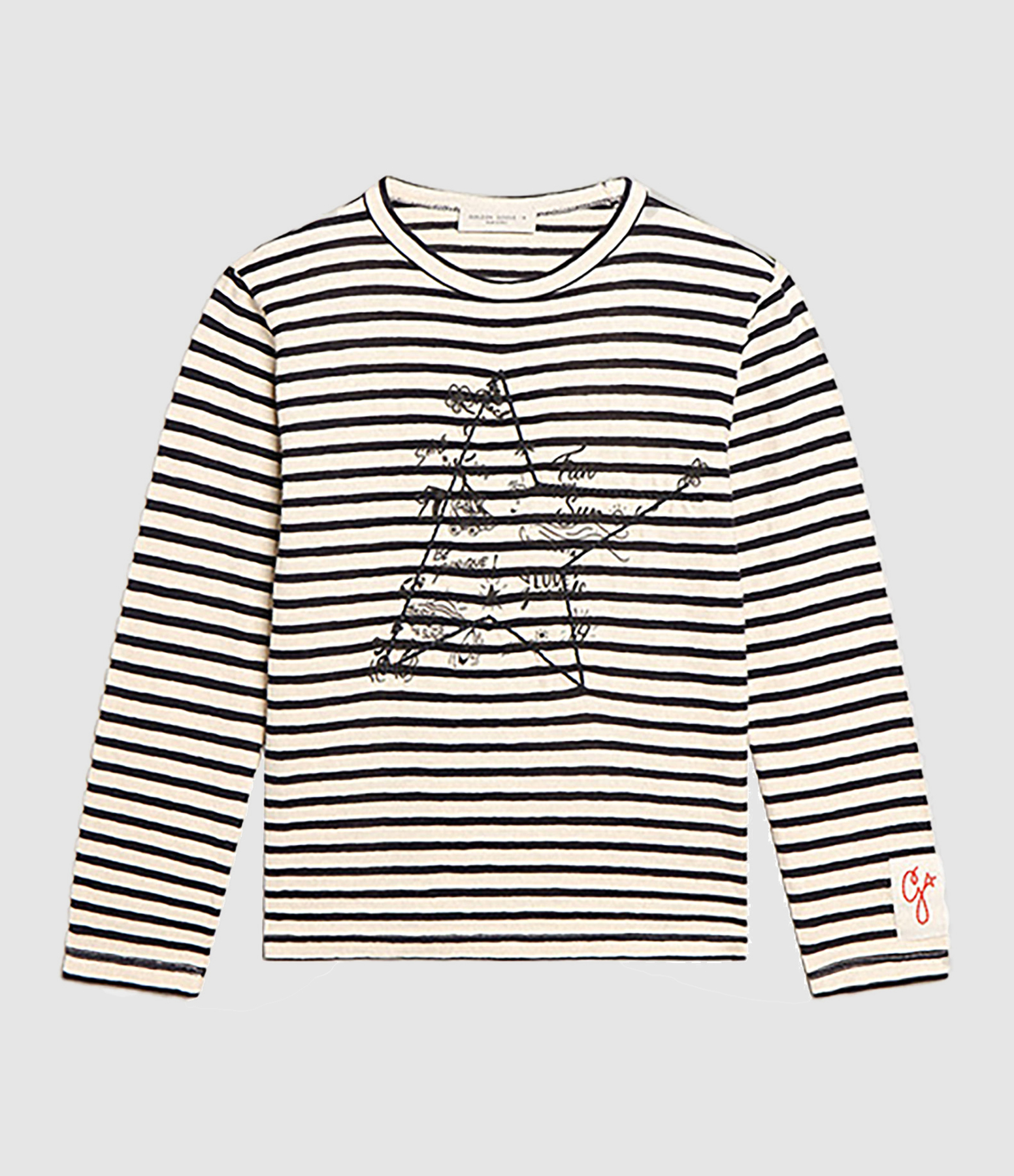 Tee-shirt Golden Enfant Coton Rayures Écru
