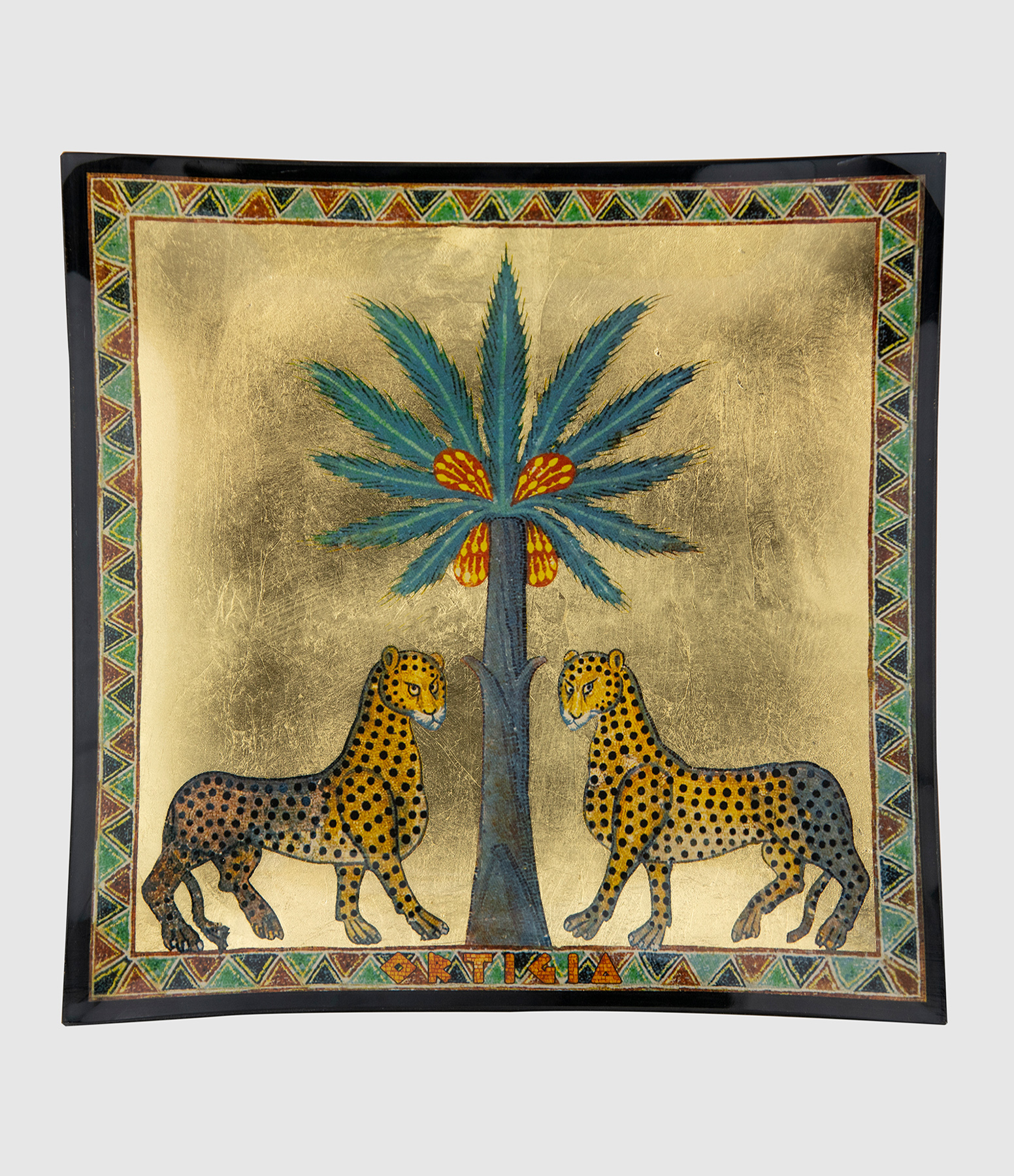 Assiette de Présentation en Verre Doré 27