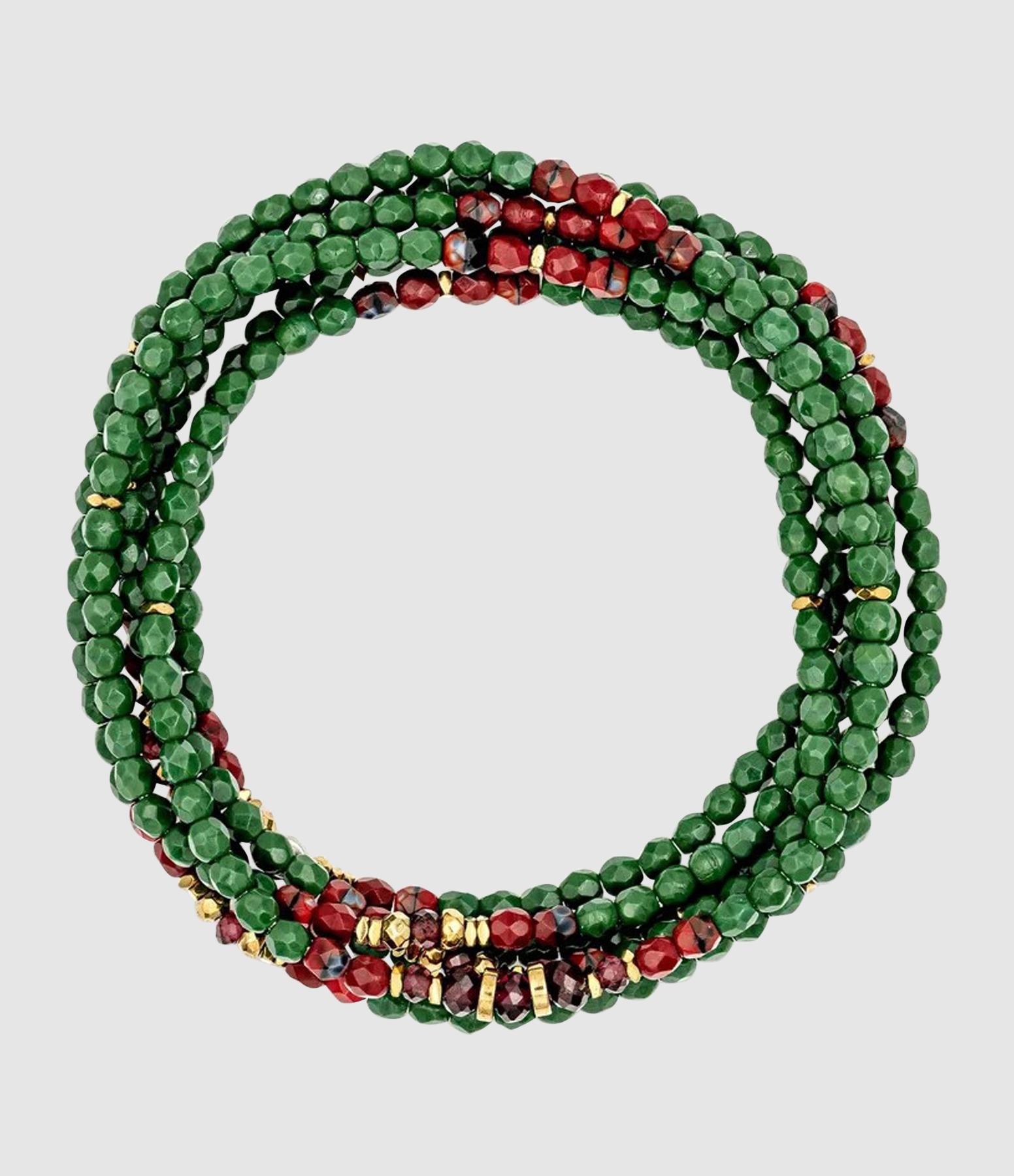 Collier Et Bracelet 6 Tours Glinda Green Forest