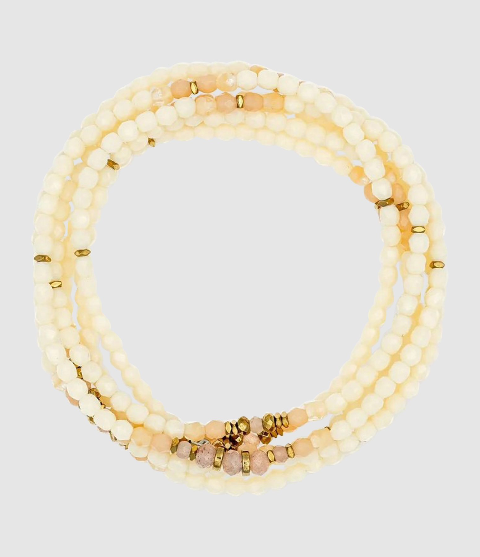 Collier Et Bracelet 6 Tours Glinda Vanille