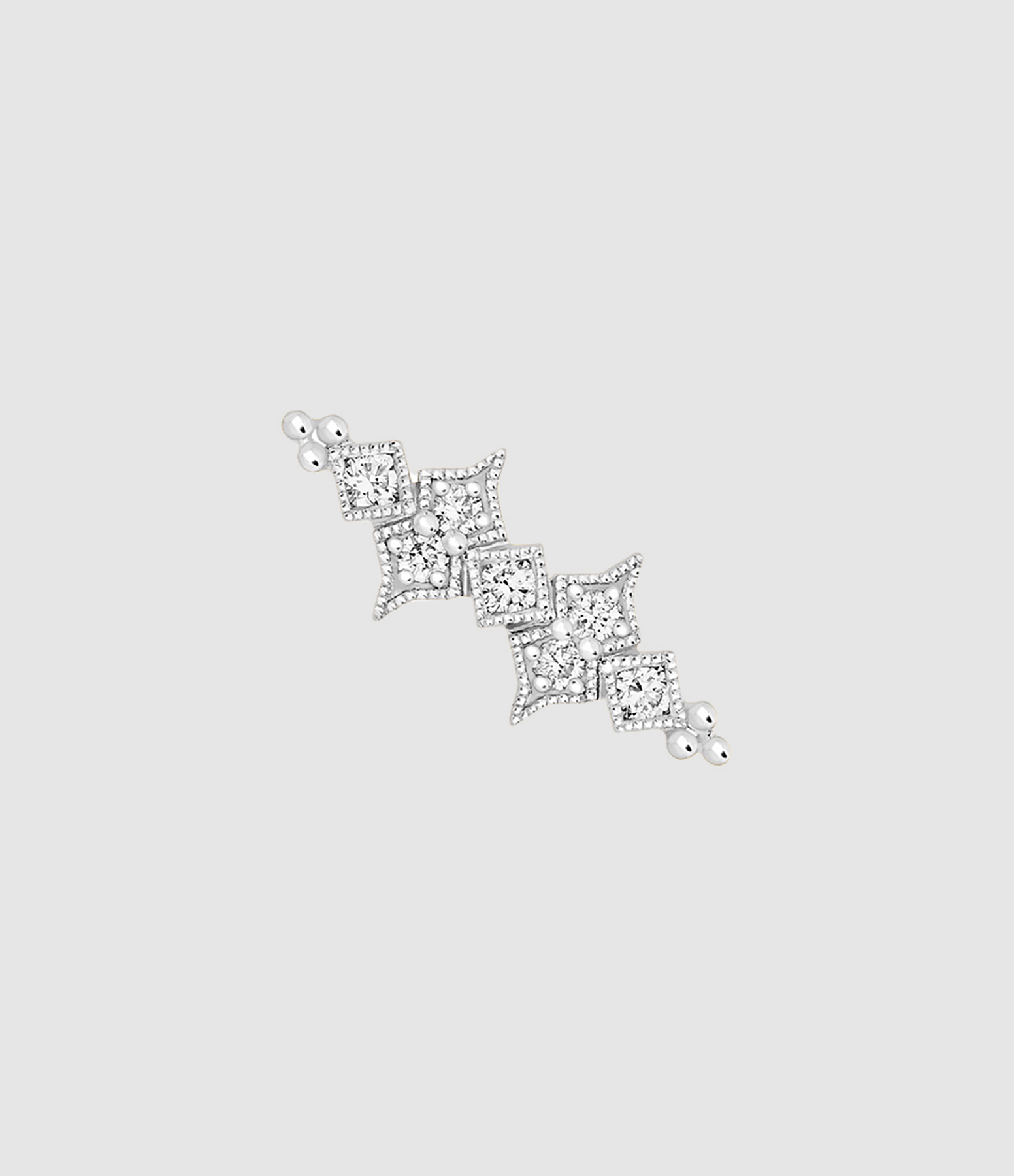 Boucle d'oreille Glitter Diamants Or Blanc (vendue à l'unité)