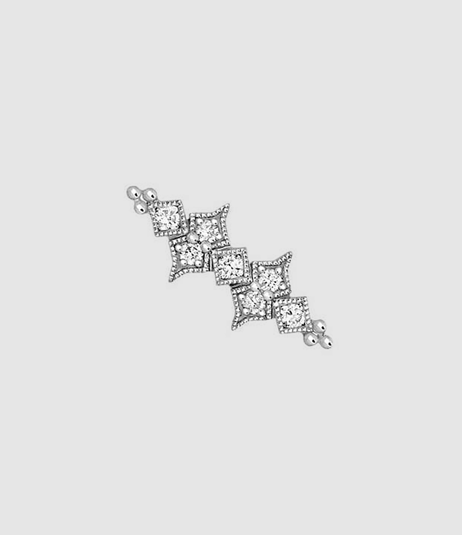 Boucle d'oreille Glitter Diamants Or Noir (vendue à l'unité)