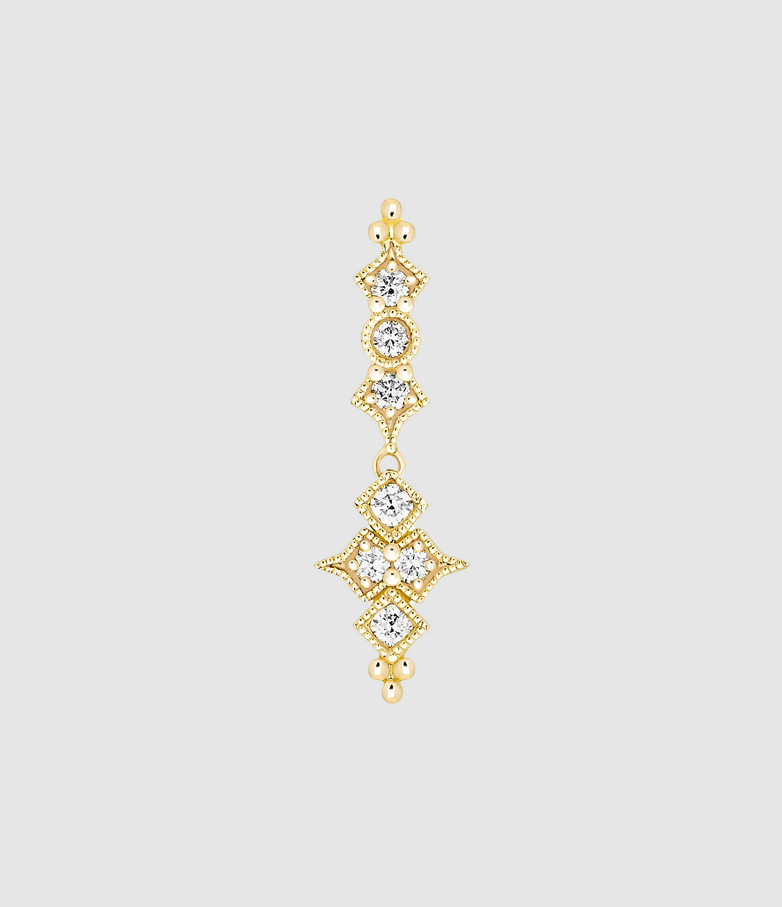 Boucle d'oreille Bouton Glitter Diamants Or Jaune (vendue à l'unité)