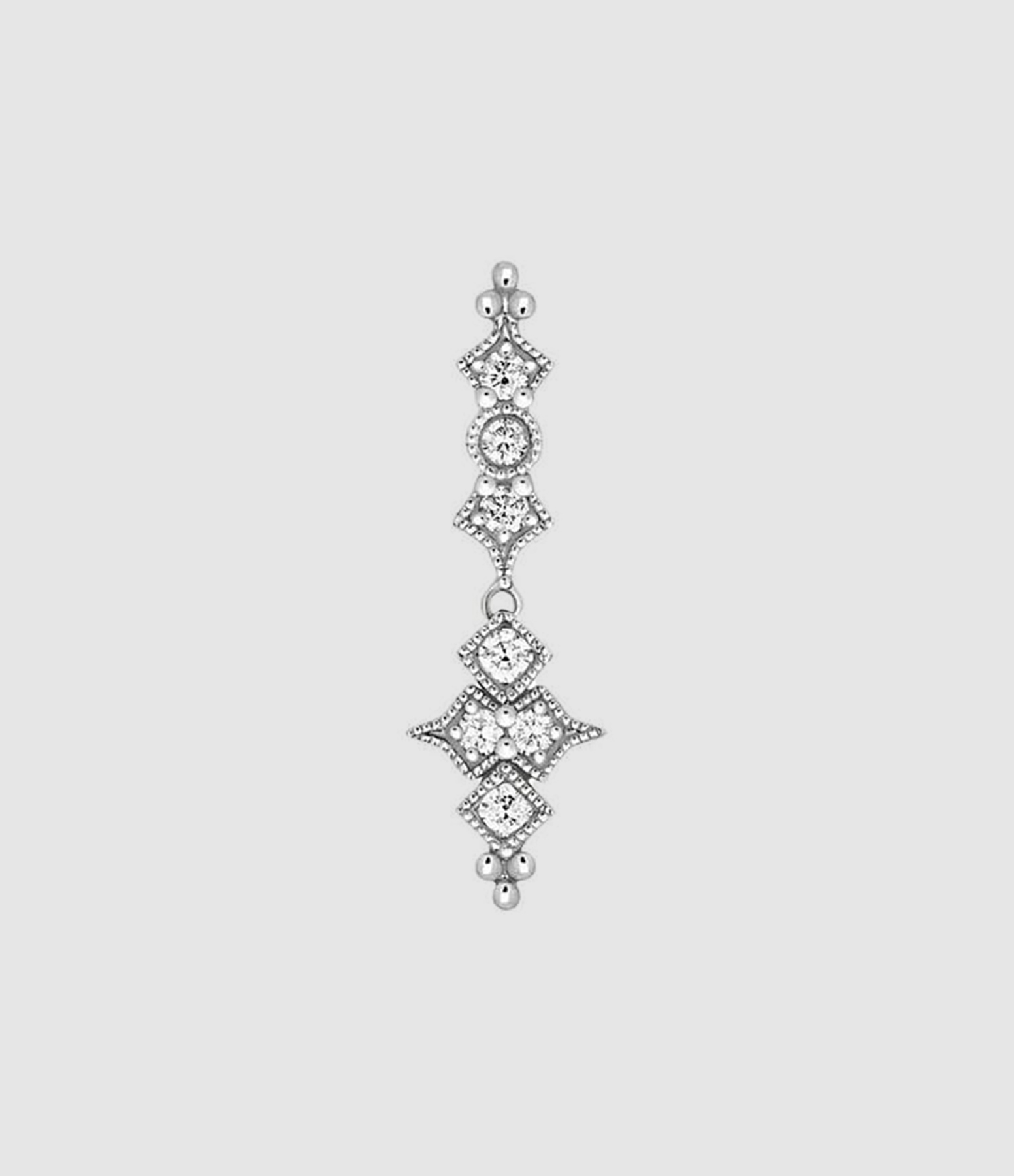Boucle d'oreille Bouton Glitter Diamants Or Noir (vendue à l'unité)