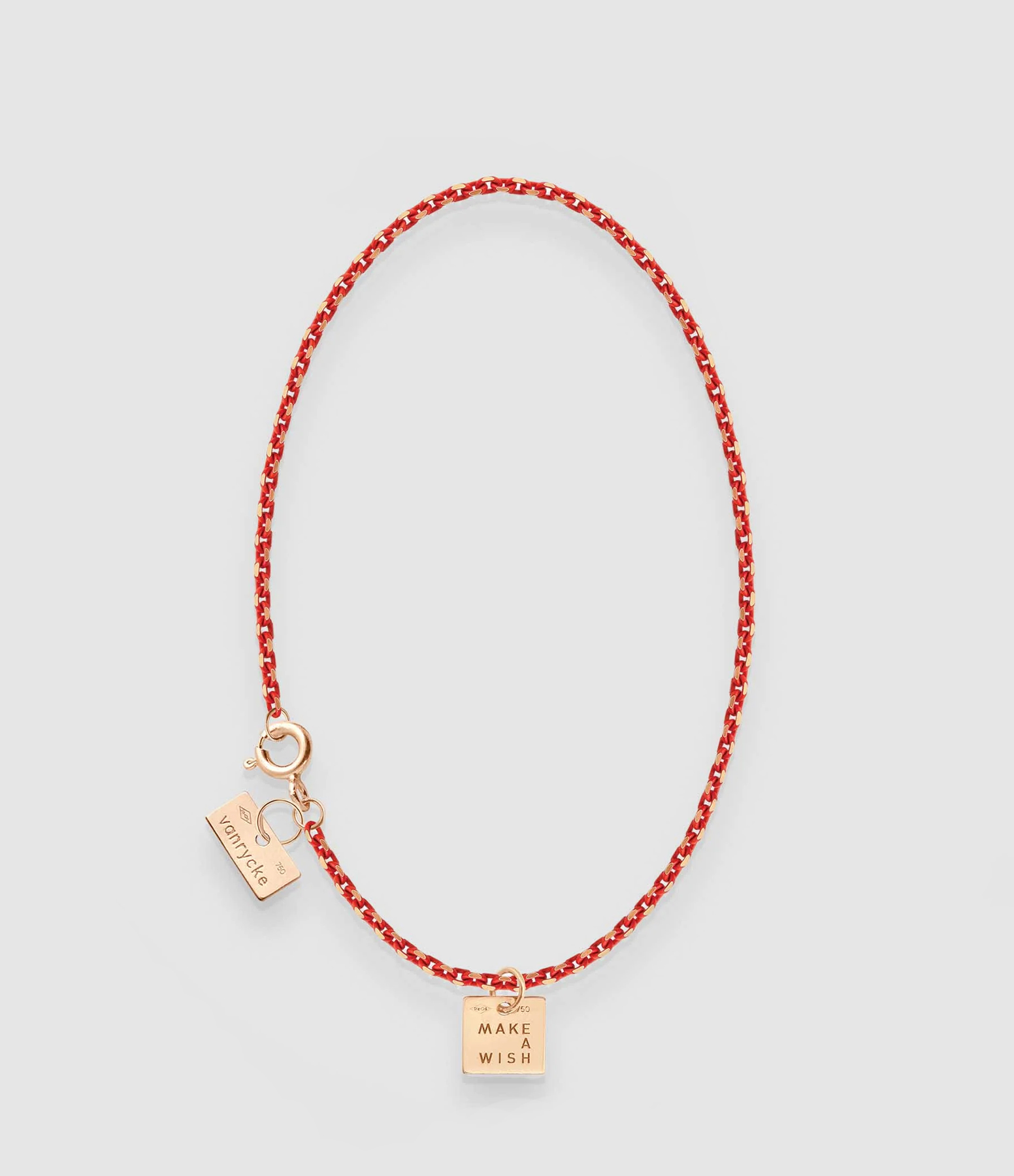 Bracelet Make a Wish Chaîne Rouge Or Rose