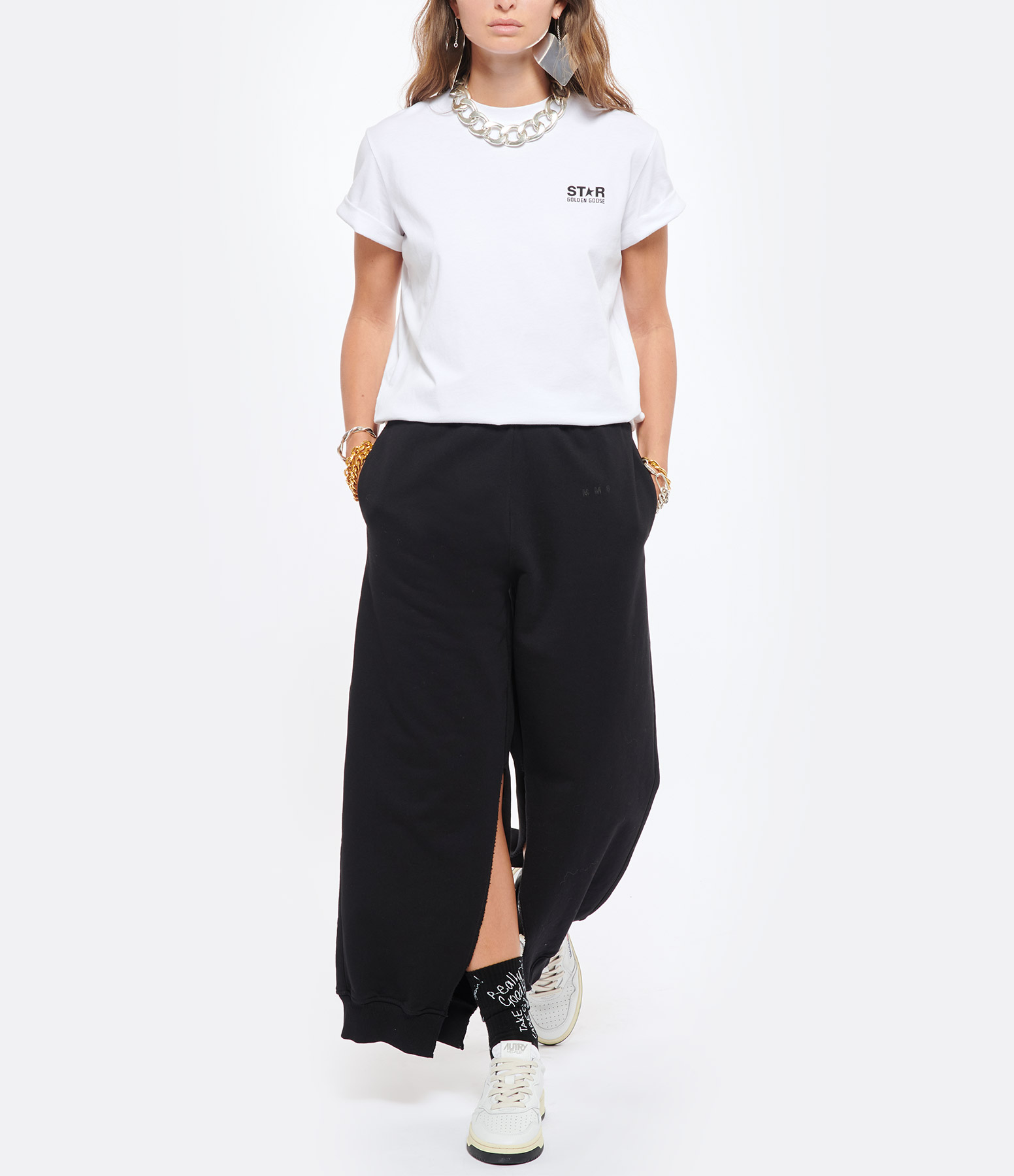 Tee-Shirt Femme Star Blanc Noir