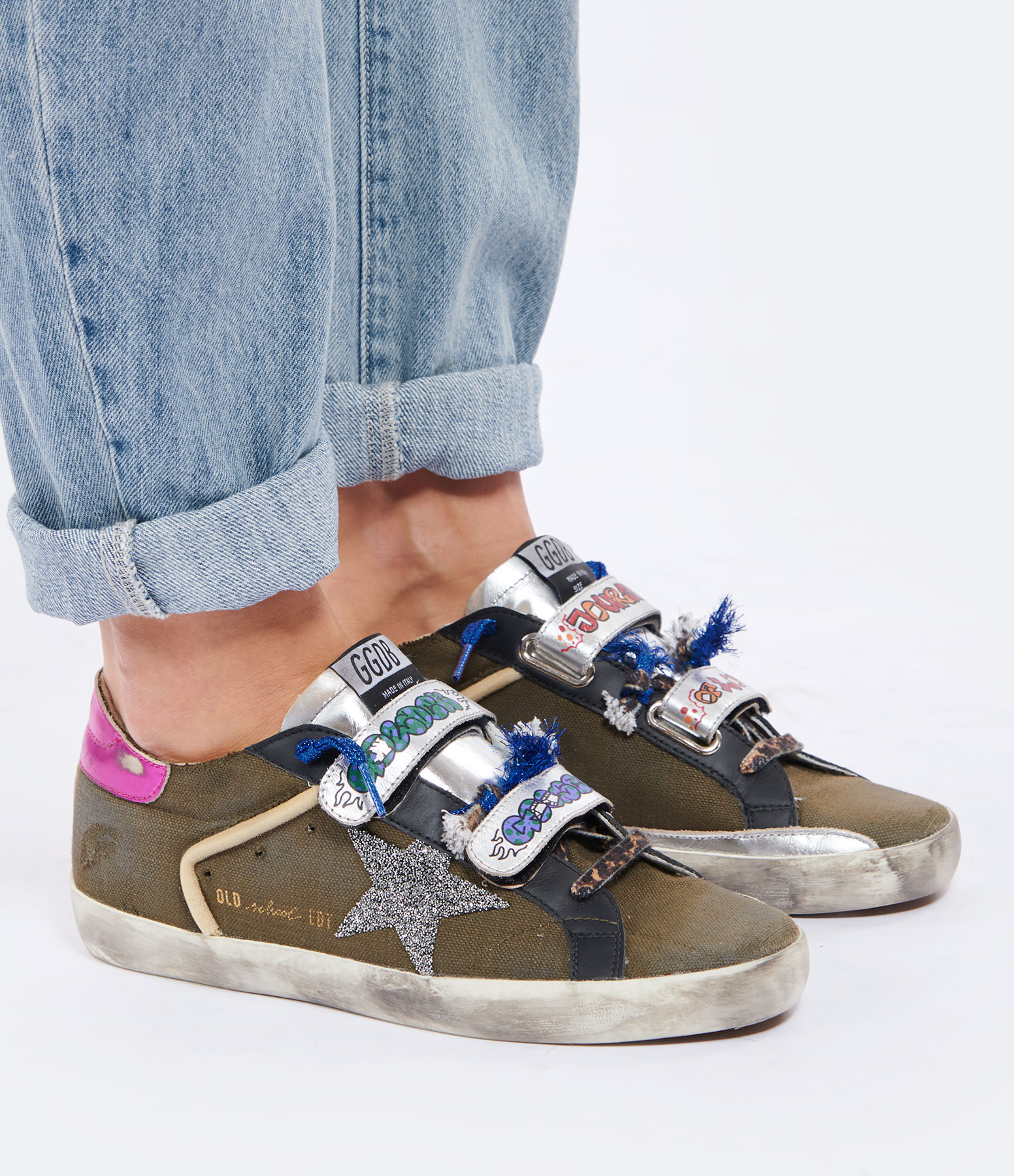 Baskets Old School Toile Vert