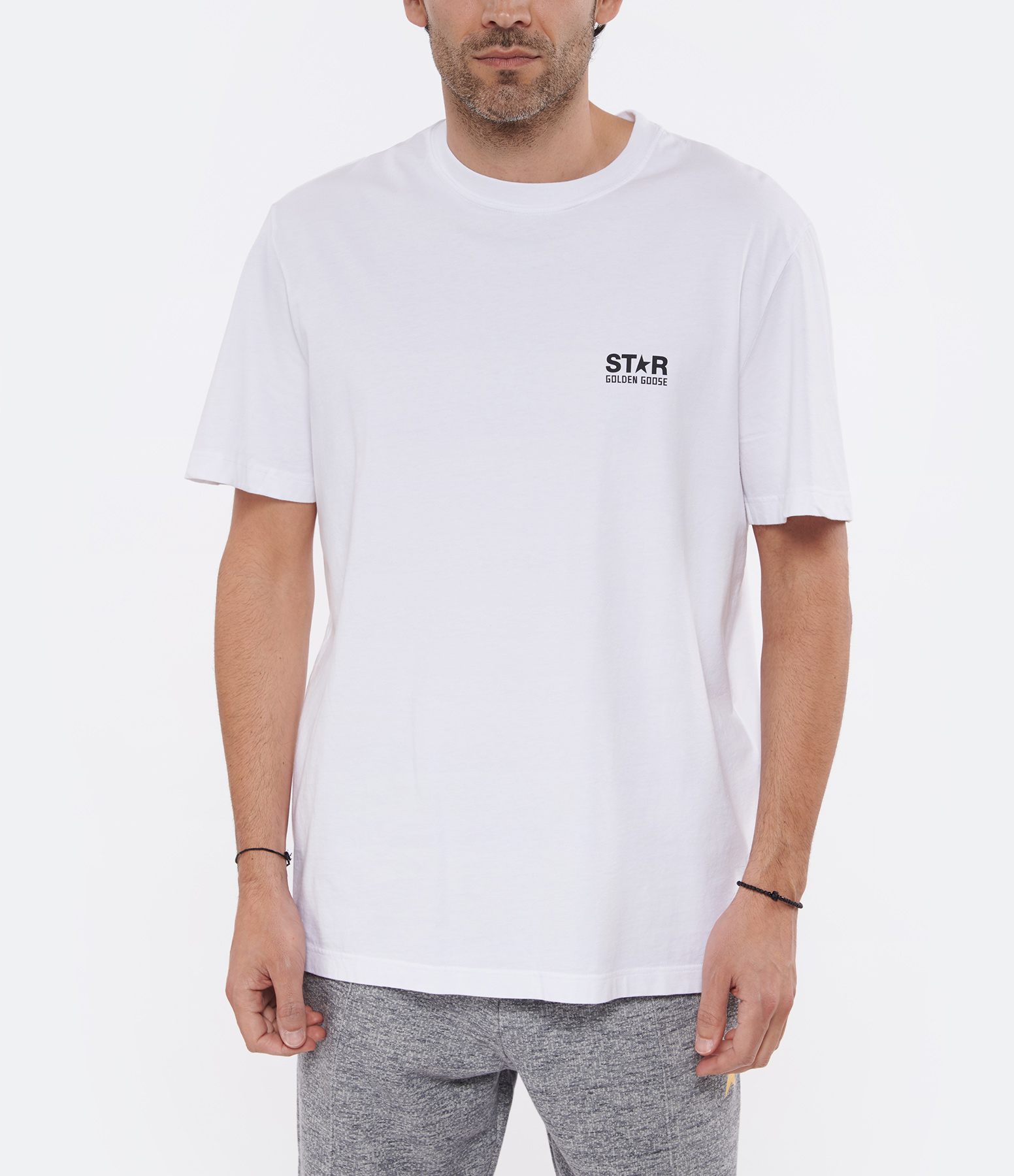 Tee-shirt Homme Star Coton Blanc Noir