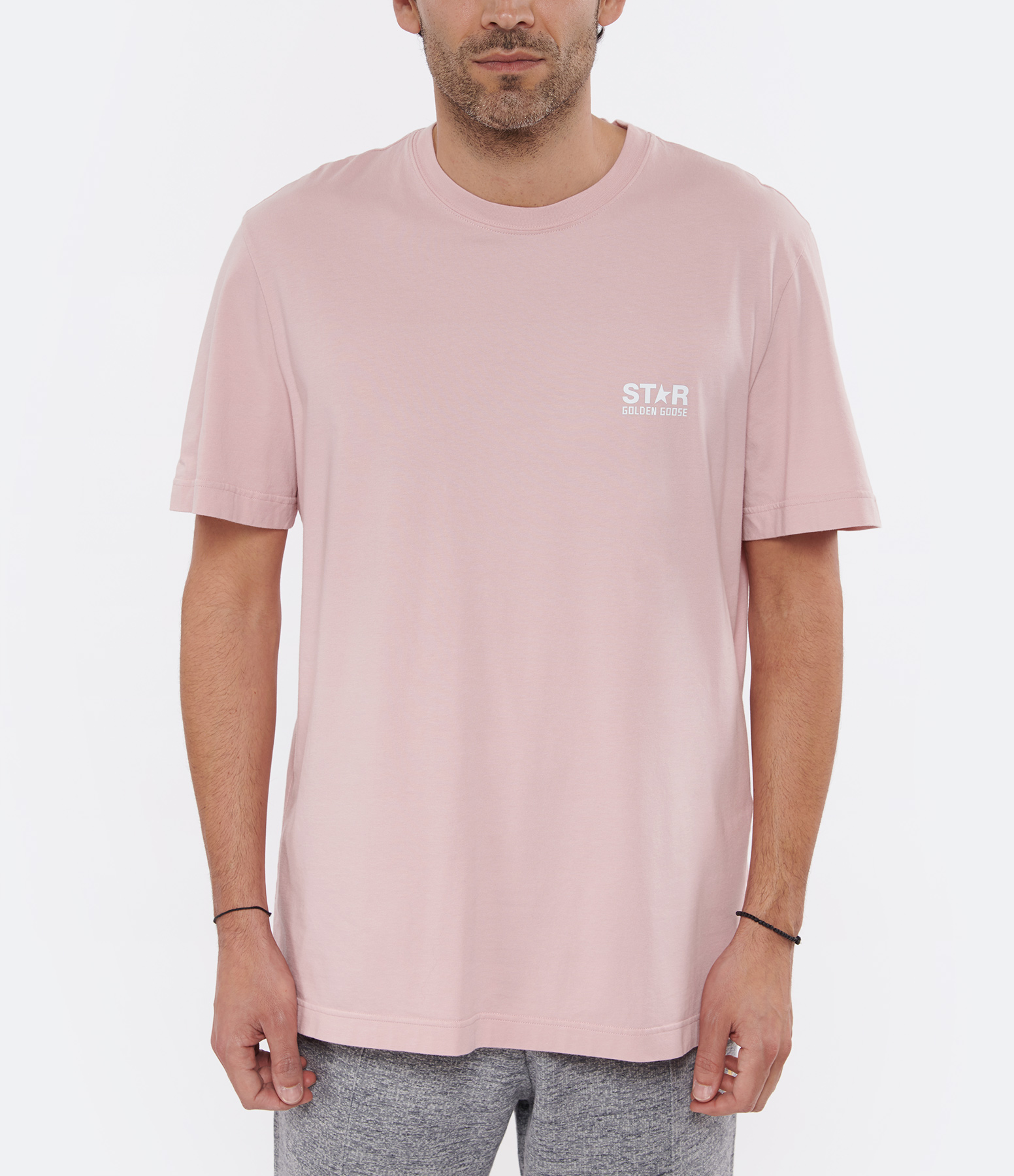 Tee-shirt Homme Big Star Coton Rose Blanc
