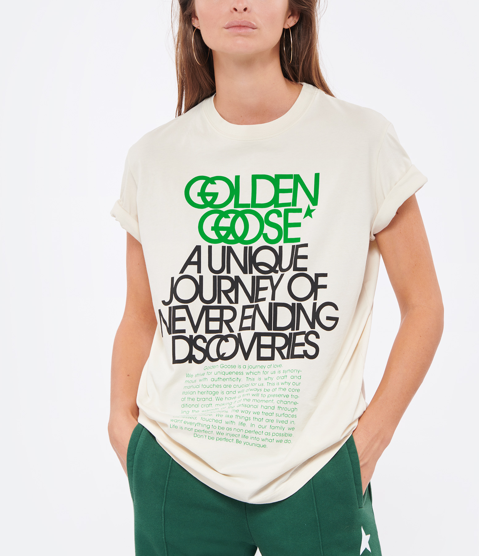Tee-shirt Journey Imprimé Coton Écru 