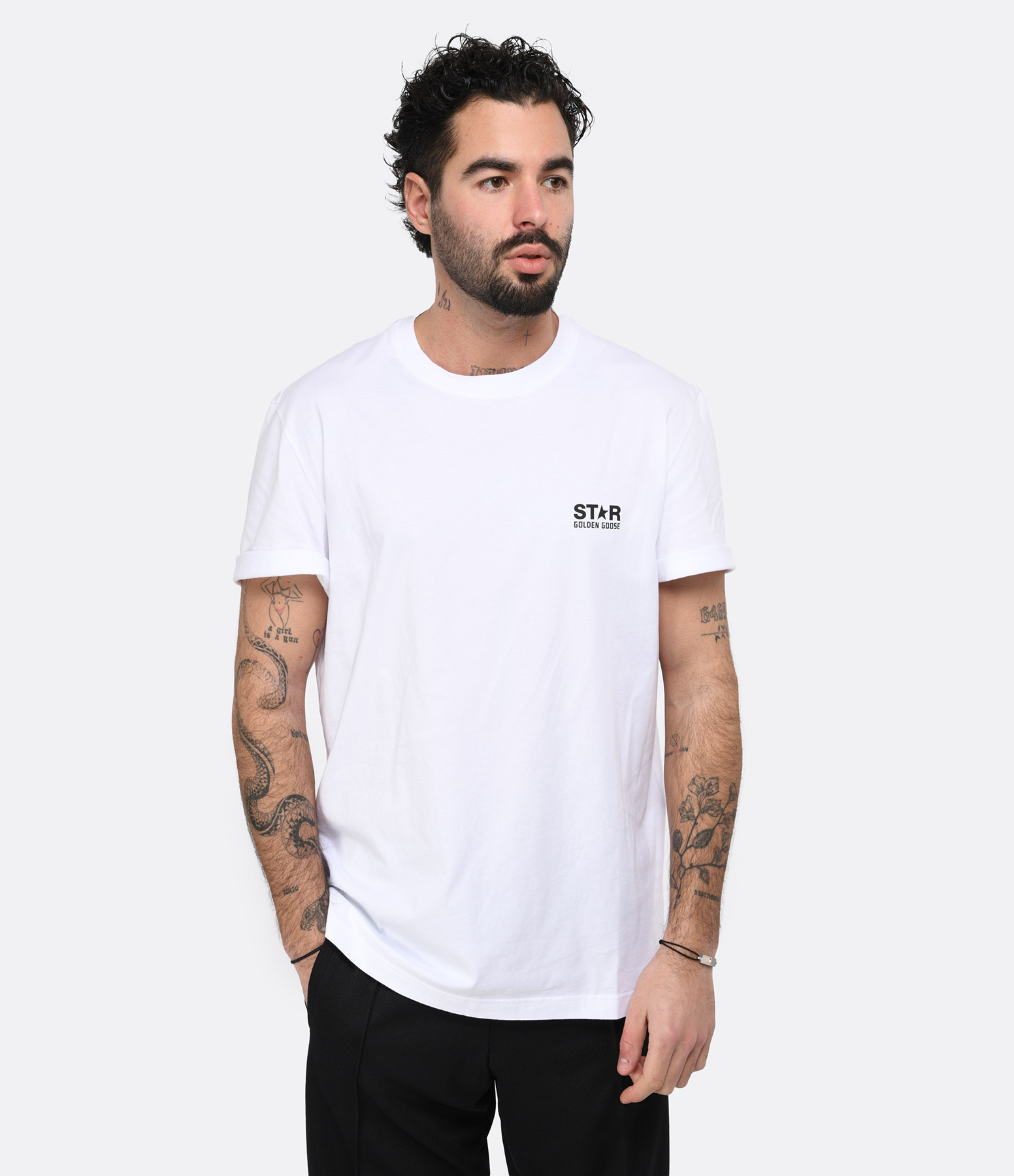 Tee-shirt Homme Big Star Coton Blanc Noir