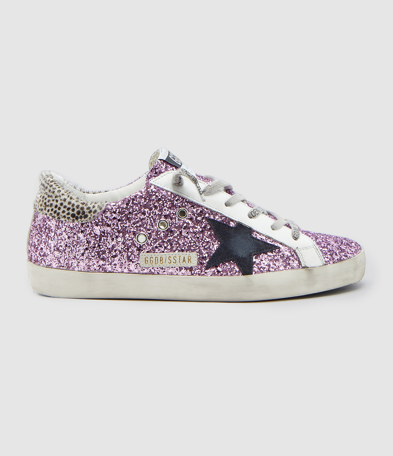 Baskets Super-star Cuir Glitter Violet