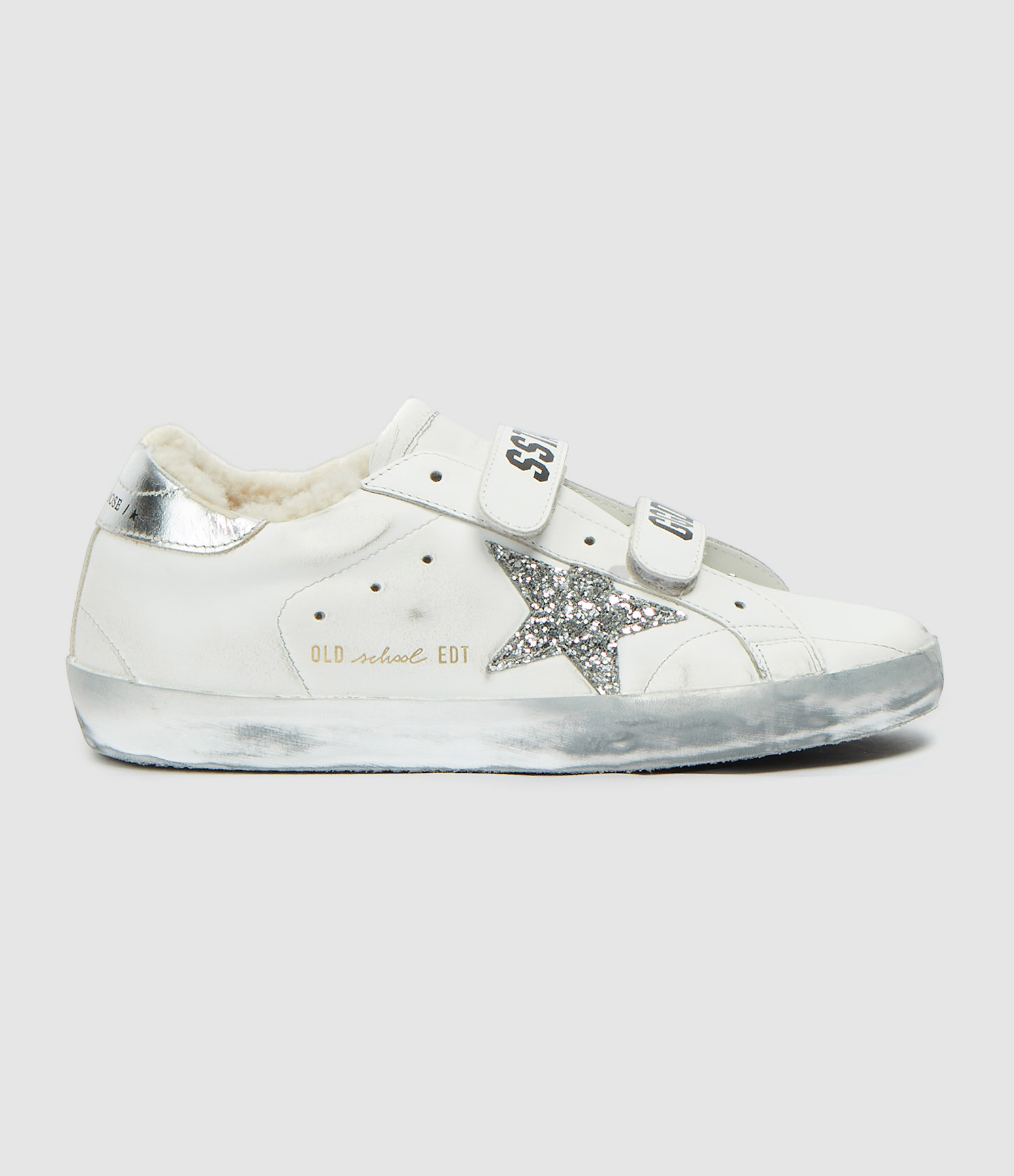 Baskets Old School Mouton Cuir Blanc Glitter