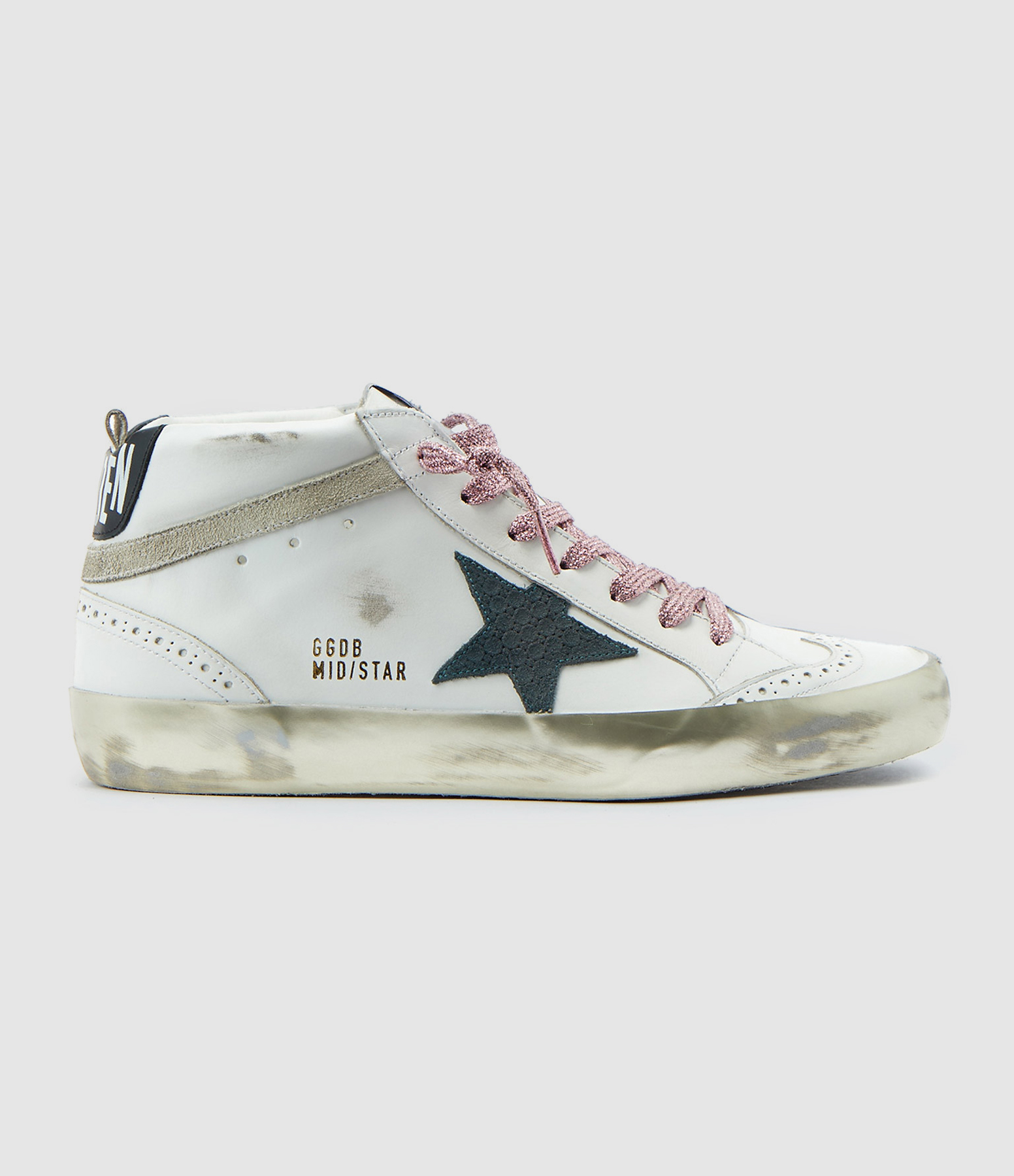 Baskets Mid Star Cuir Blanc Vert