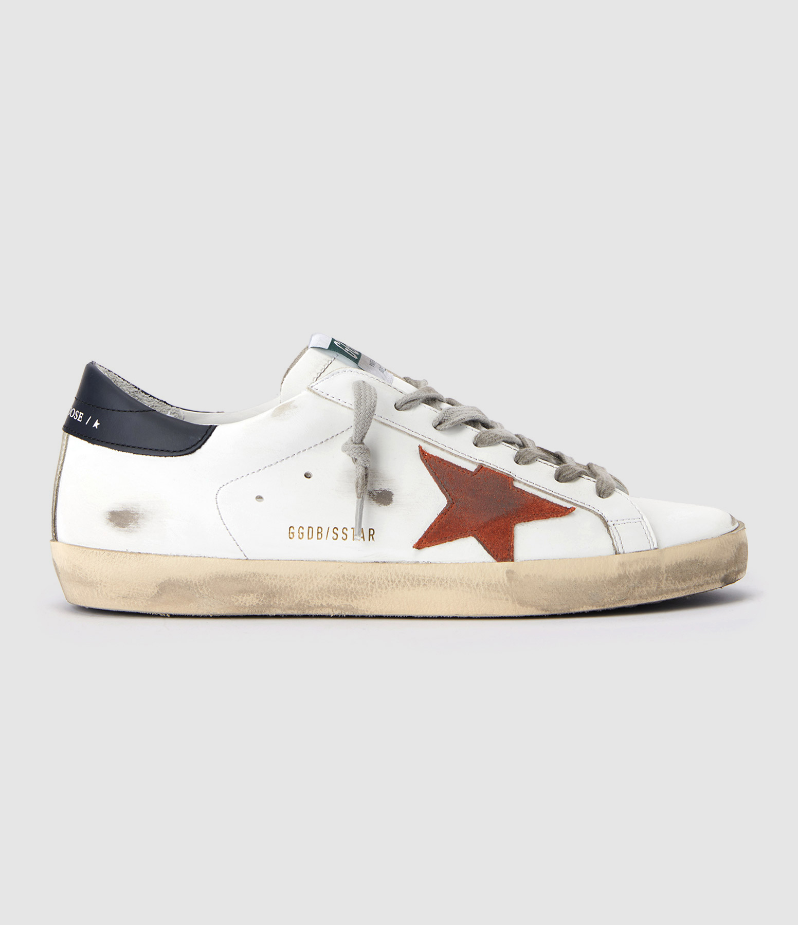 Baskets Homme Superstar Cuir Blanc Orange Bleu
