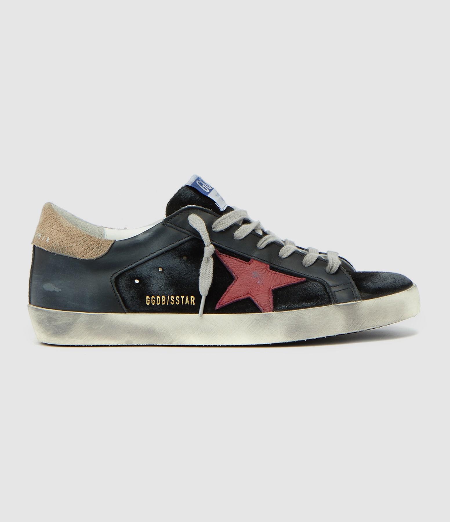 Baskets Homme Superstar Cuir Suédé Noir Rouge