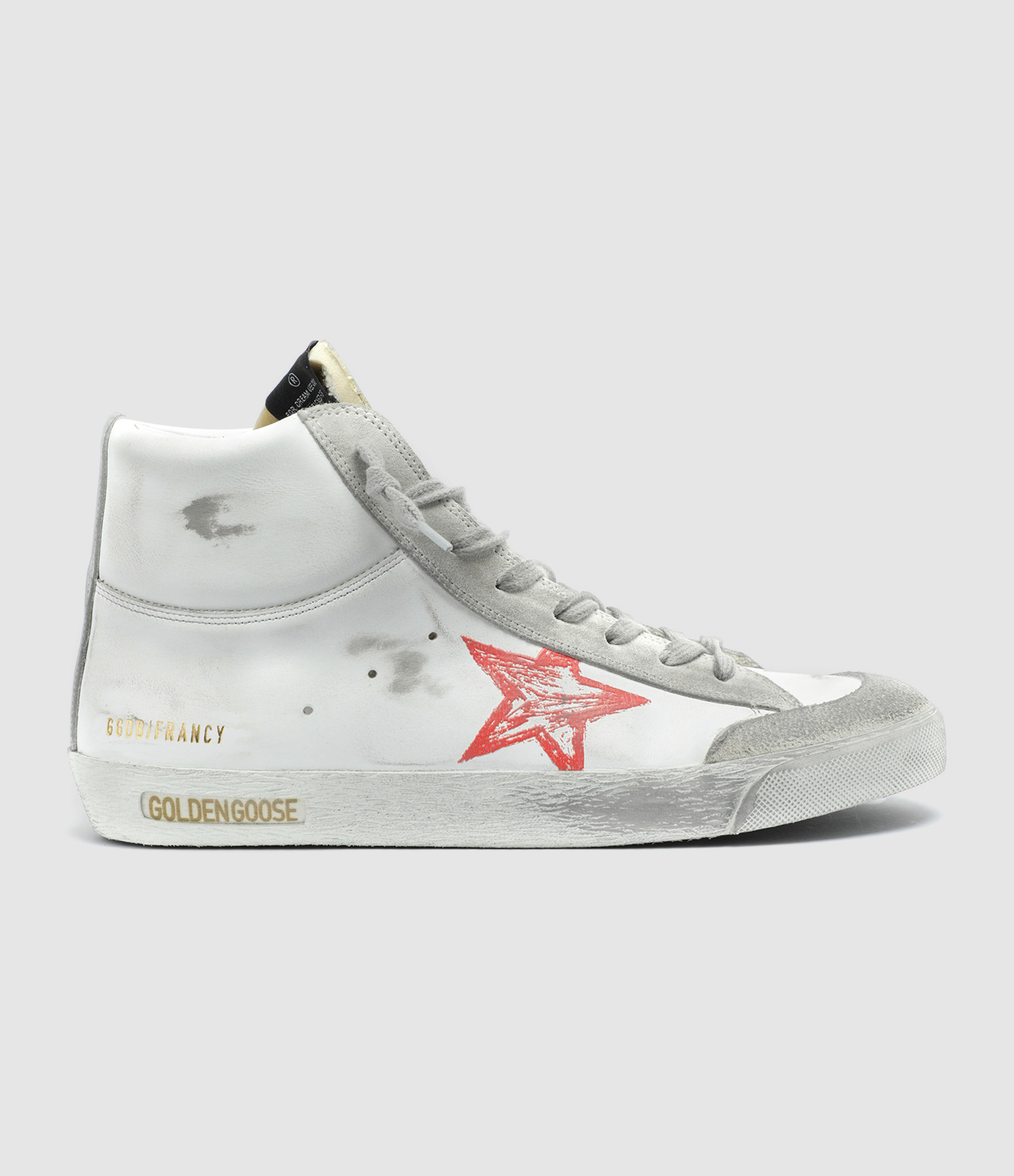 Baskets Homme Francy Cuir Blanc Rouge