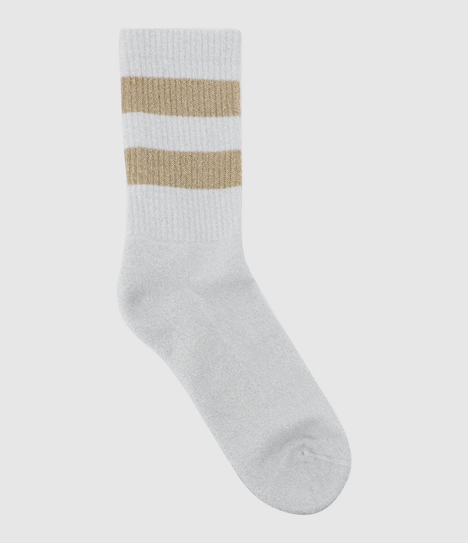 Chaussettes Unisexe Coton Lurex Blanc Doré