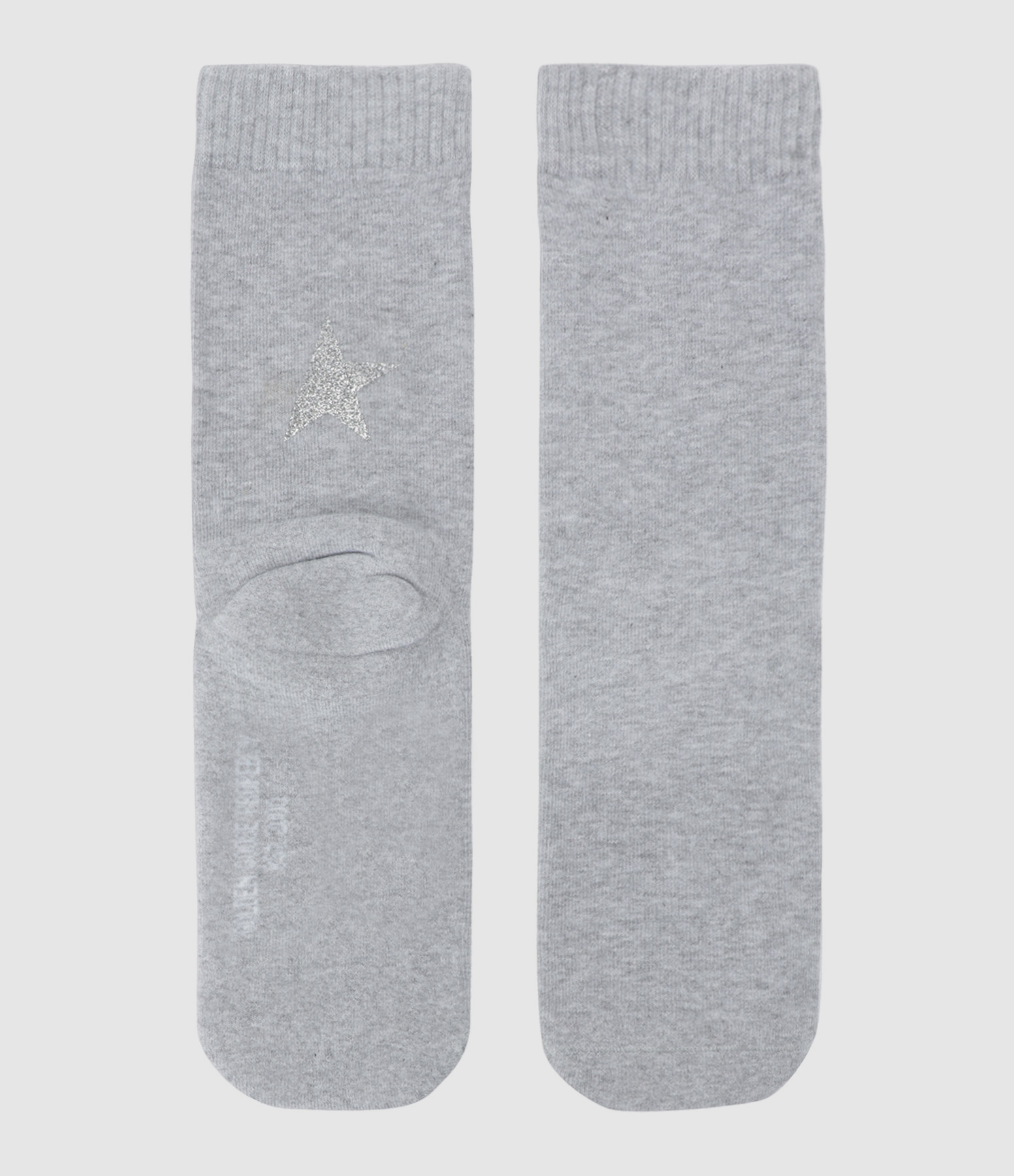 Chaussettes Unisexe Étoile Coton Gris Argenté
