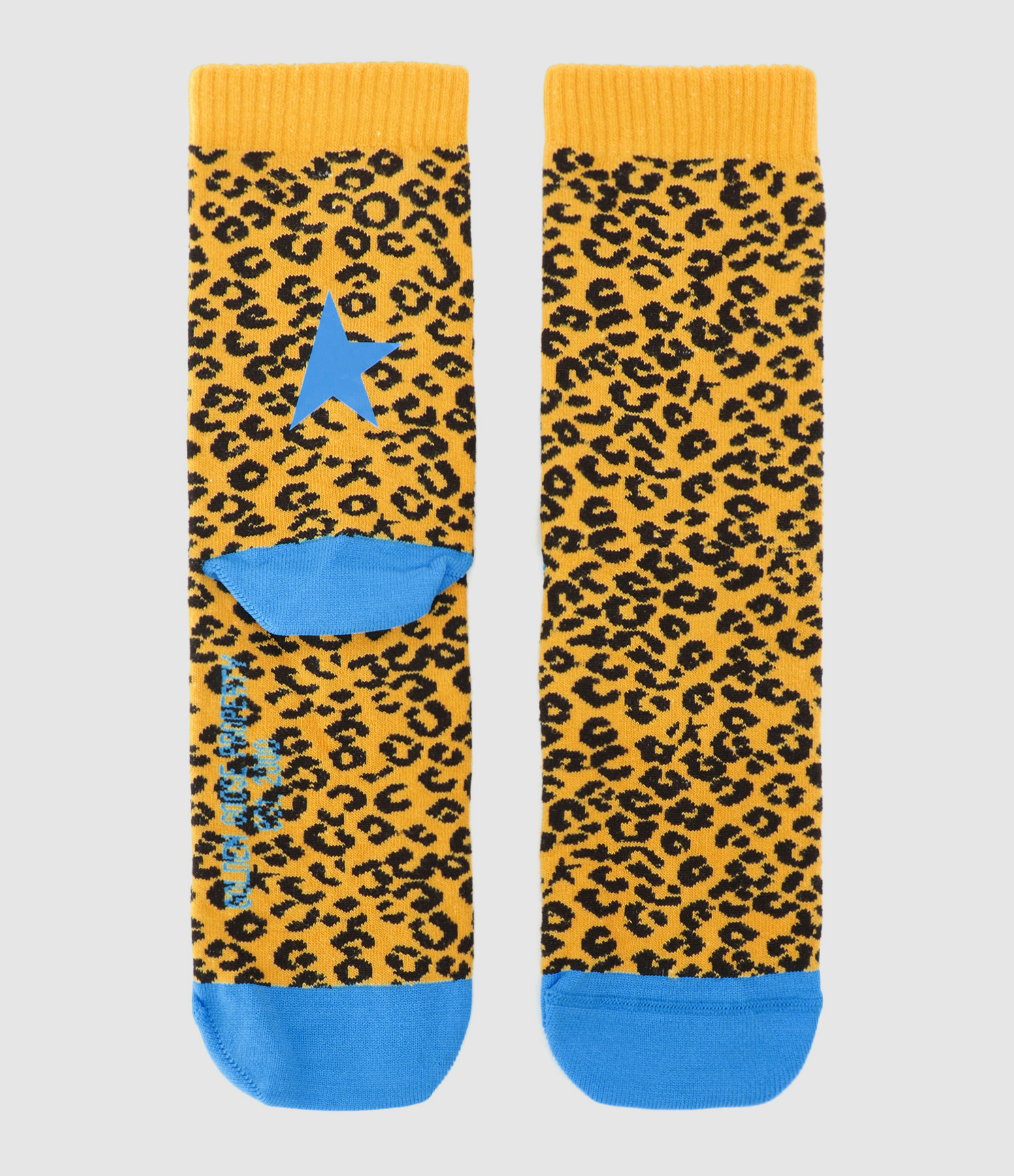 Chaussettes Unisexe Coton Étoile Léopard Bleu