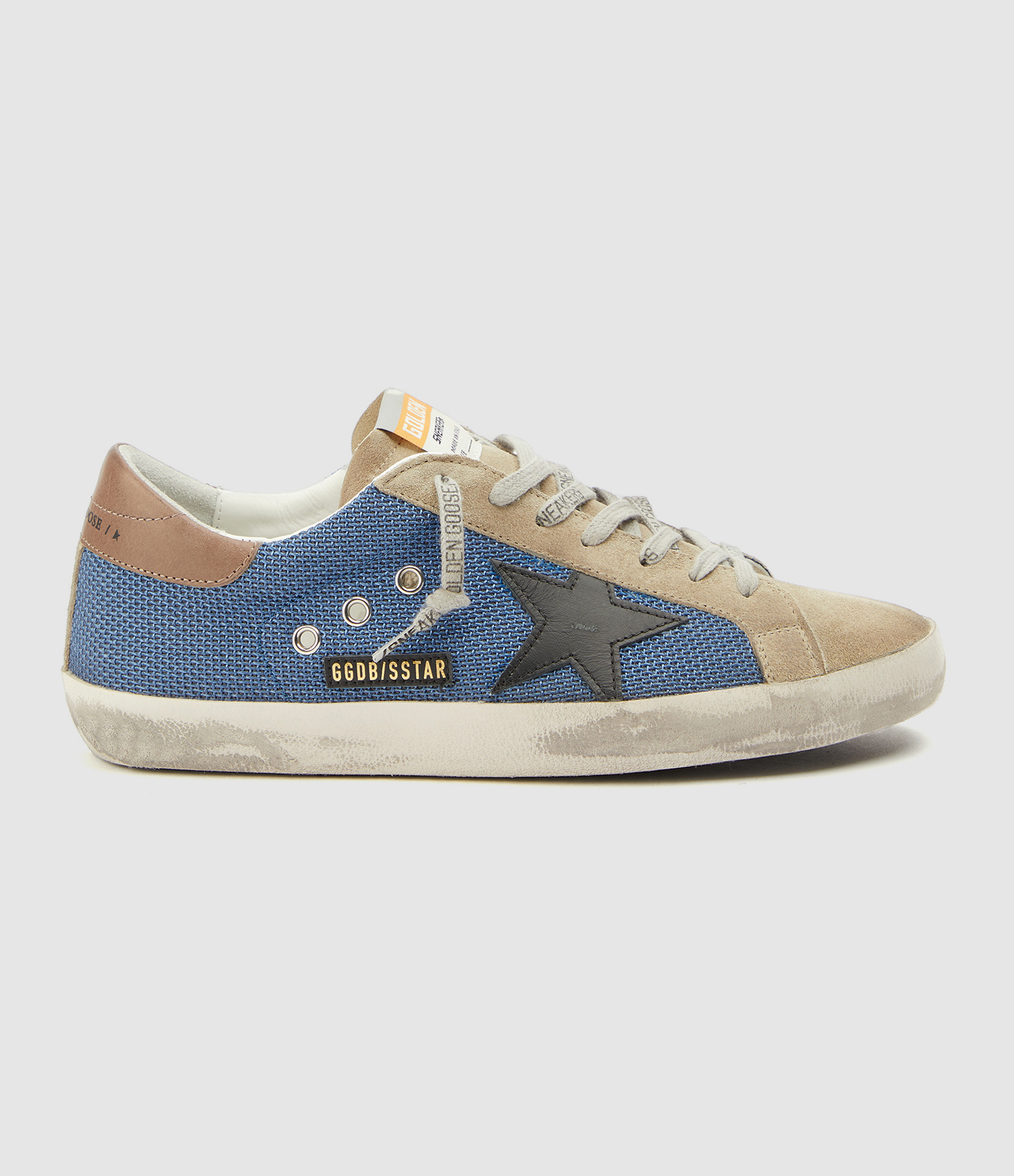 Baskets Homme Superstar Cuir Suédé Bleu Taupe